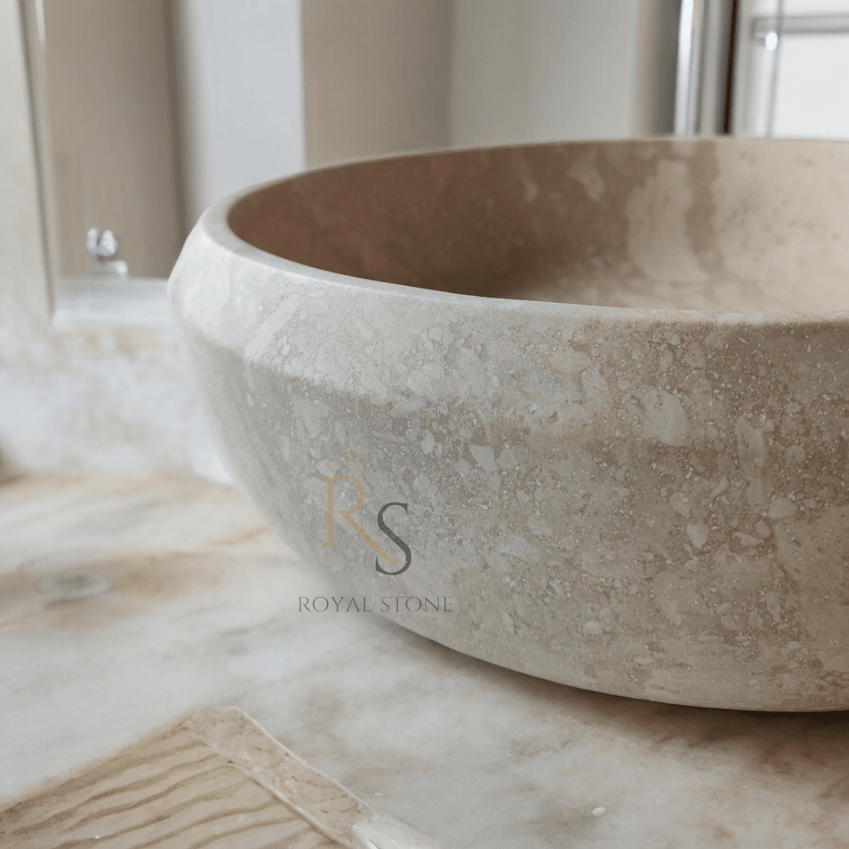 Travertine Marble Bathroom Sink, Custom Made Stone Sink, Bathroom Sink, Vanity Top Sink