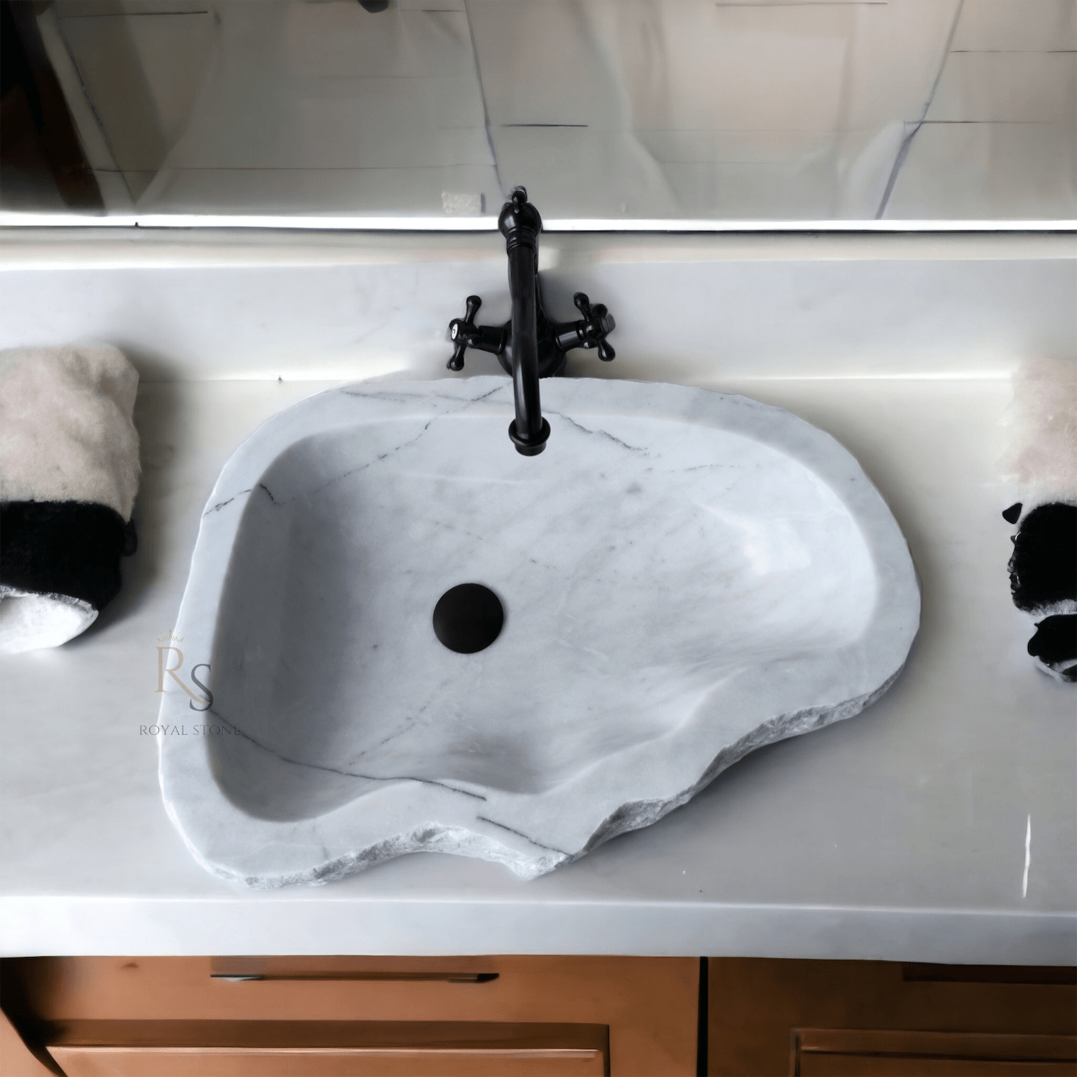 Gorgeous Sink Made to Order, White Marble Countertop Sink, Custom Size Natural Stone Sink, Marble Vanity Top, Marble Bathroom Sink