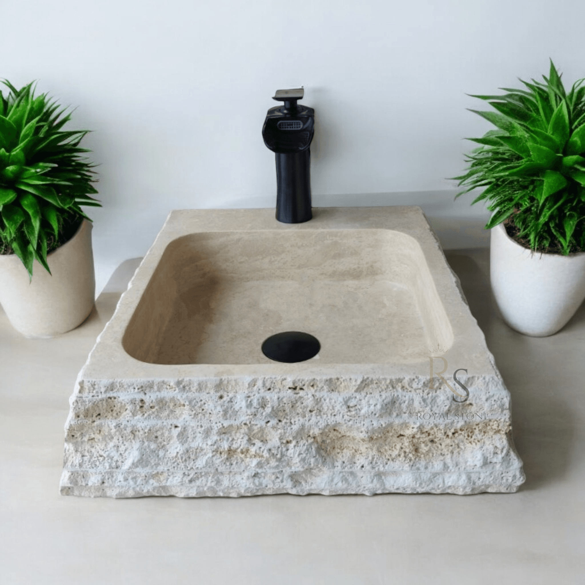 Gorgeous Stone Sink, Chiseled Travertine Marble Sink, Powder Room Rectangle Sink, Made to Order Sink, Tiny Bathroom Sink, Custom Made Sink