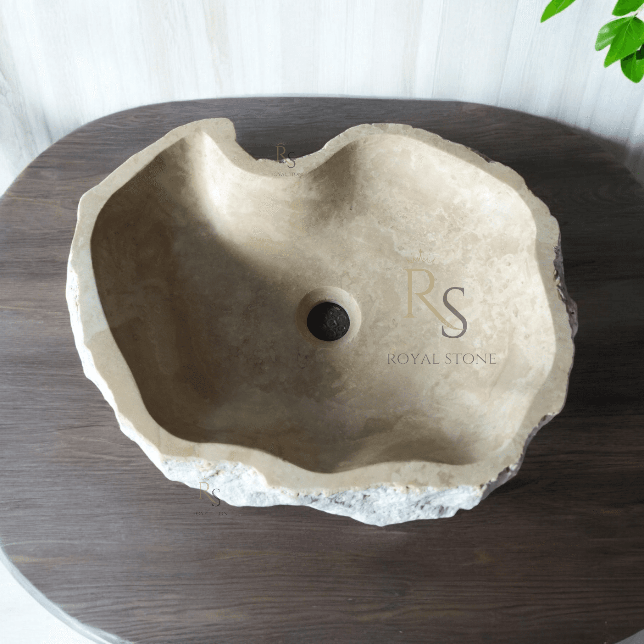 Chiseled Travertine Stone Sink, Made to Order Marble Sink, Natural Stone Roughish Exterior Vanity Sink