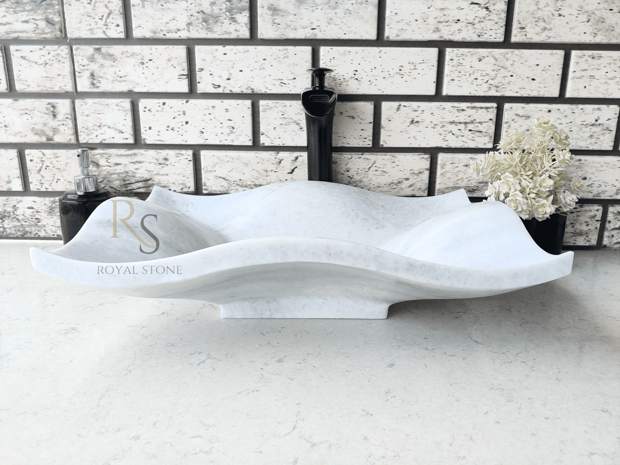 White Marble Made to Order Sink, Live Edge Stone Sink, Over Countertop Marble Sink Vanity, Live Edge Sink, Gorgeous Sink, Beautiful Sink