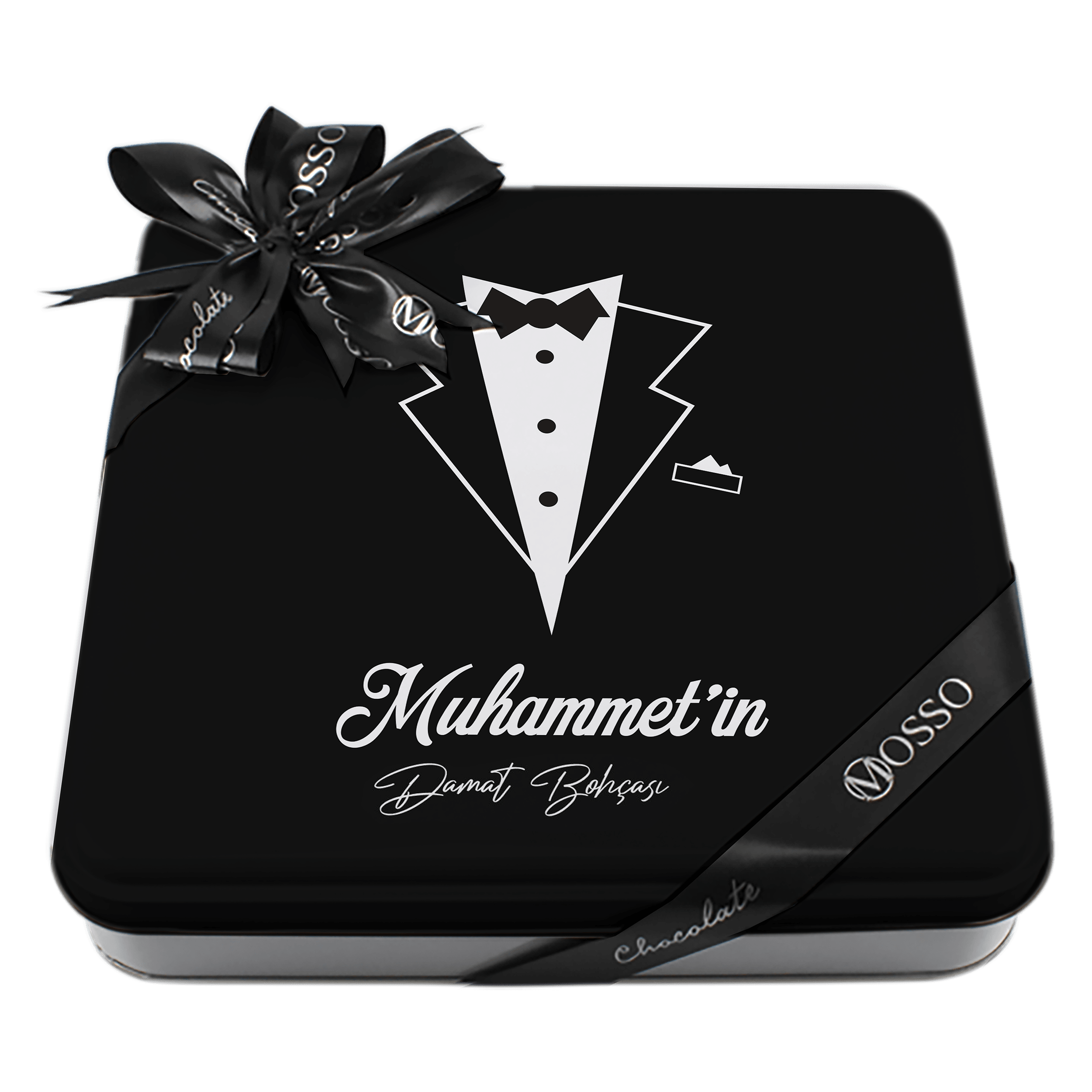 Damat Bohçası Kare Metal Kutu Çikolata