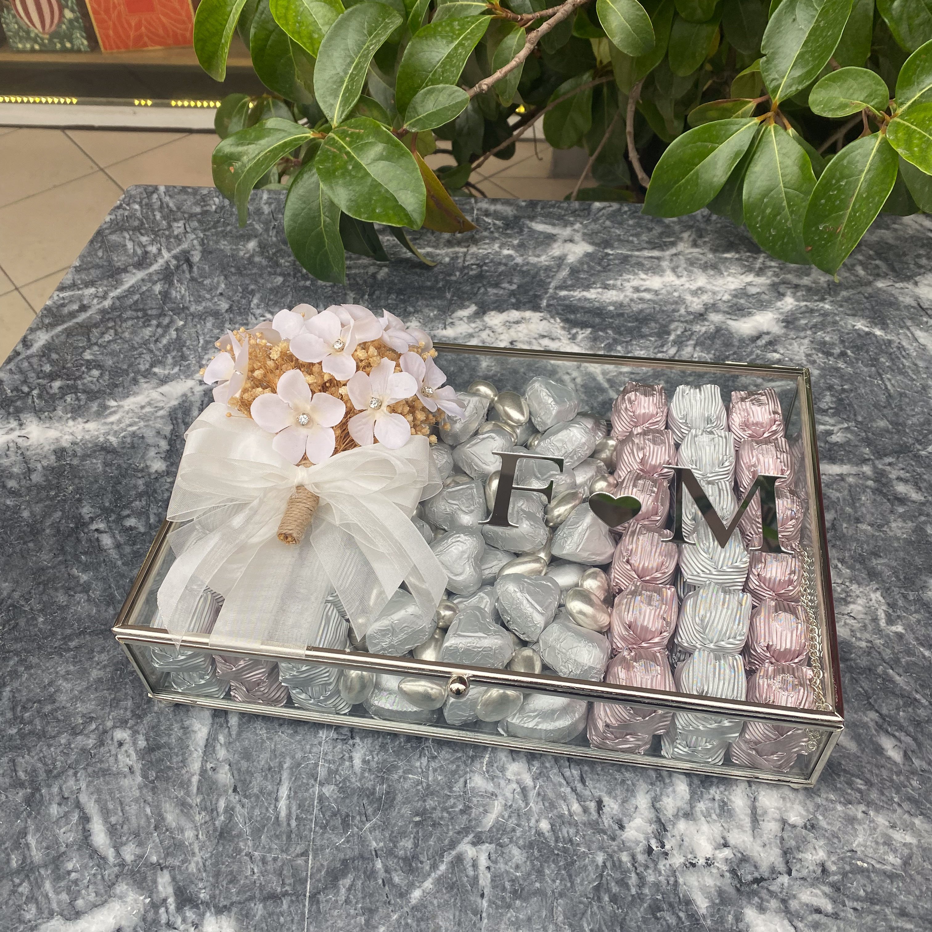 Cam Kutu İçinde İsteme Söz Nişan Çikolatası