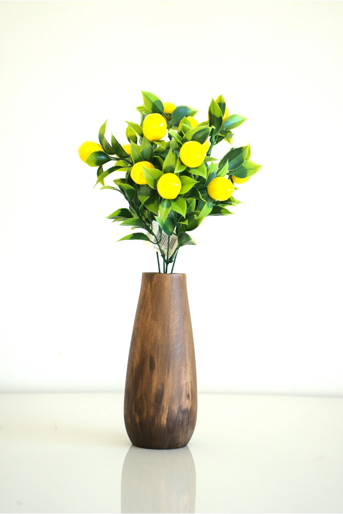 Dekoratif Ahşap Vazo ve Limon Ağacı