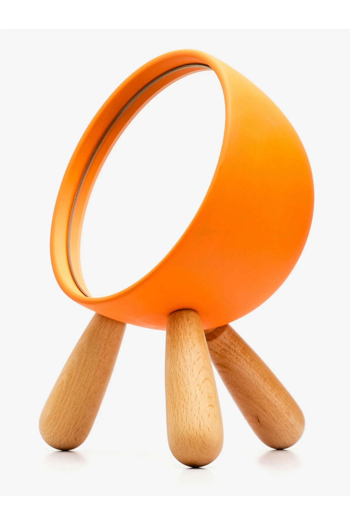 Dekoratif Masaüstü Makyaj Aynası Turuncu Renk Ayaklı Ayna Masa Aynası Minimalist Tasarım