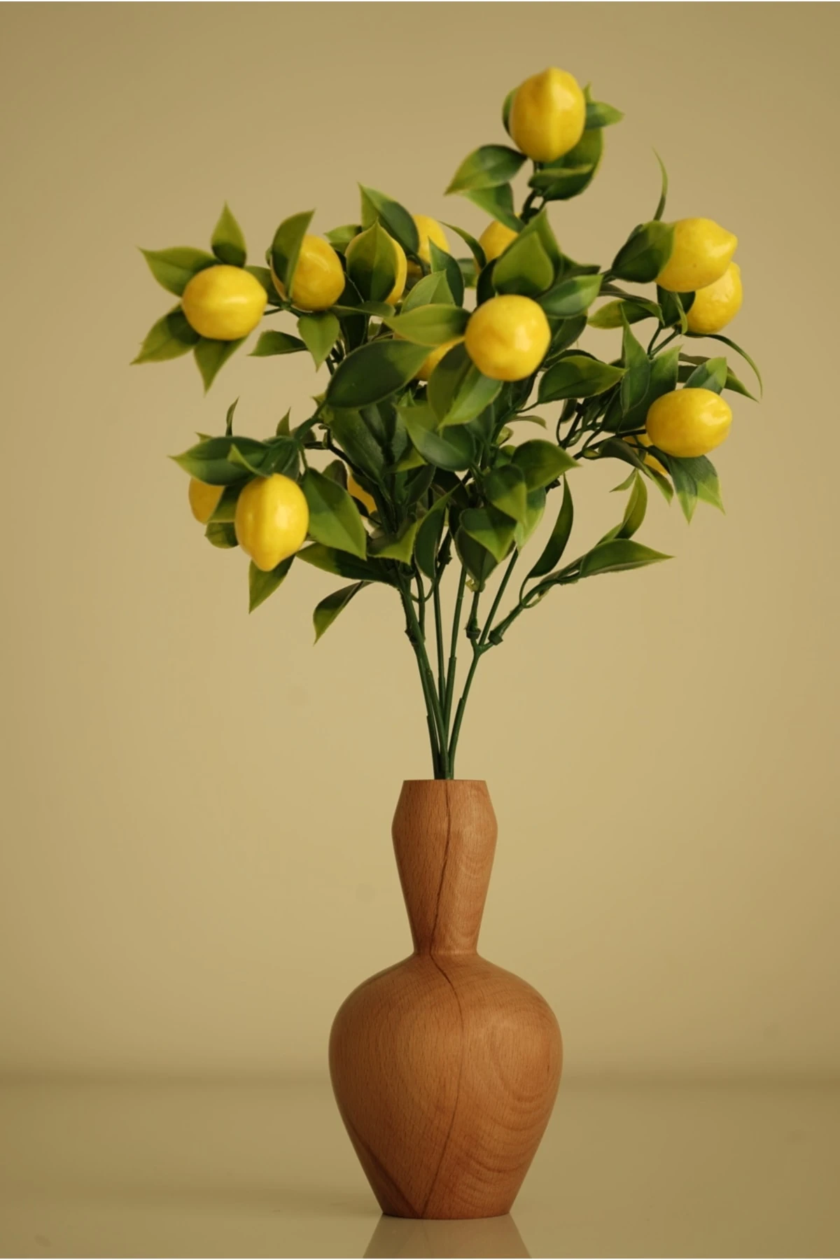 Dekoratif Ahşap Vazo Ve Limon Ağacı