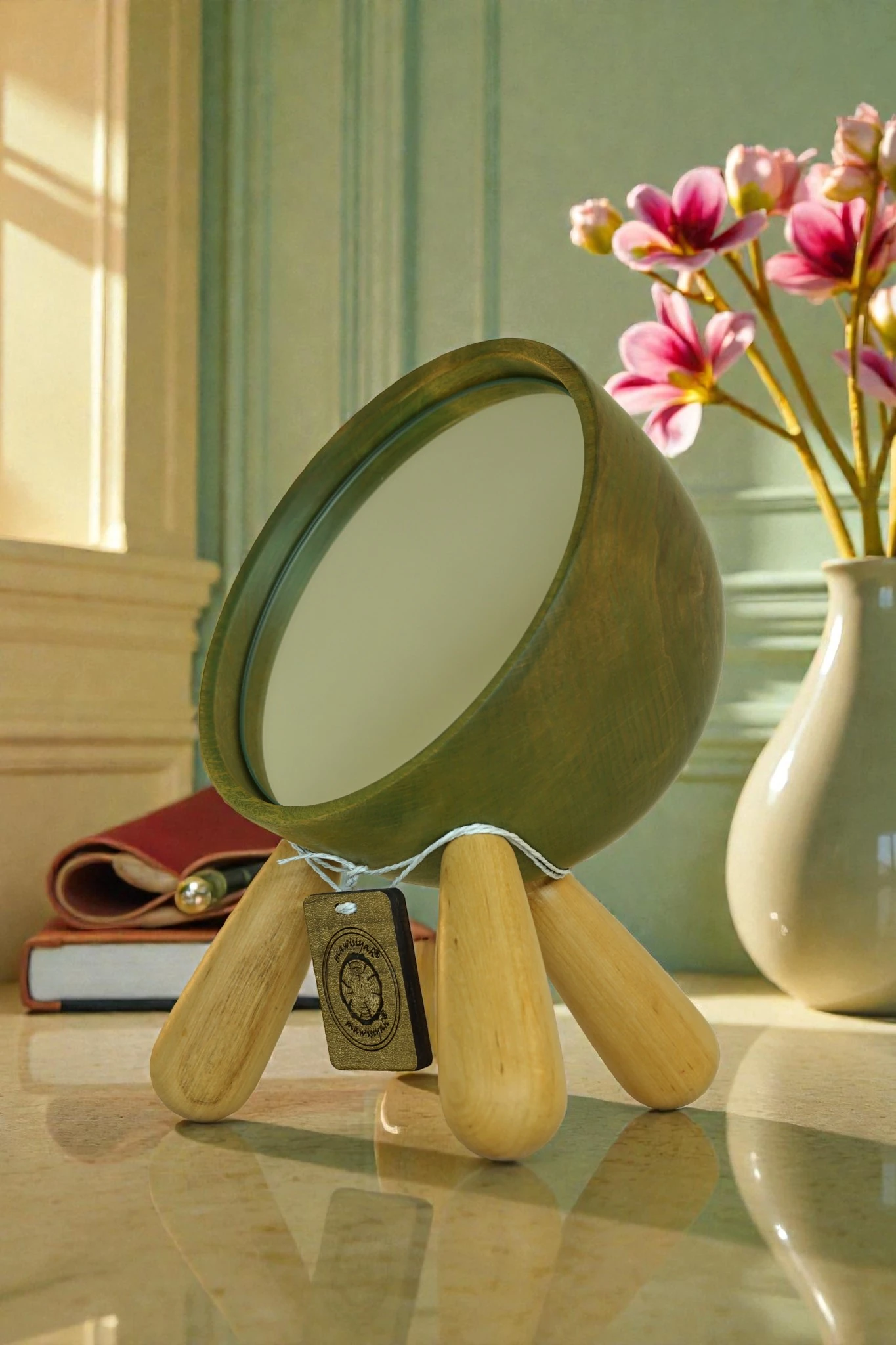 Dekoratif Makyaj Aynası | Açık Yeşil renk