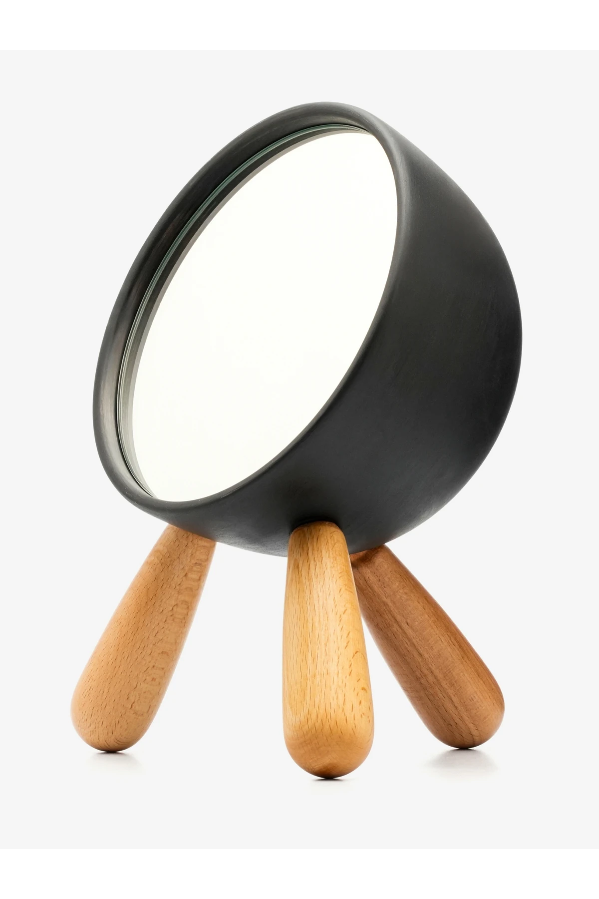 Dekoratif Masaüstü Makyaj Aynası Siyah Renk Ayaklı Ayna Masa Aynası Minimalist Tasarım