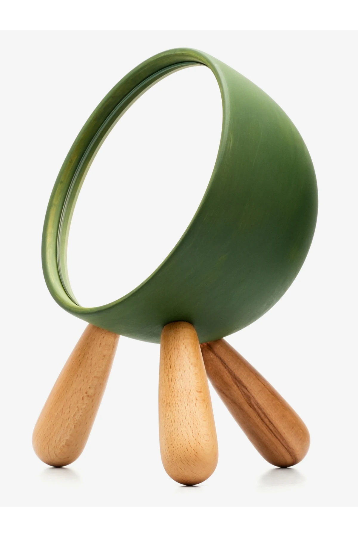 Dekoratif Masaüstü Makyaj Aynası Orman Yeşili Ayaklı Ayna Masa Aynası Minimalist Tasarım