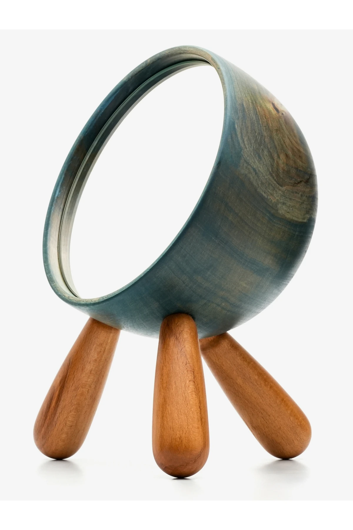 Dekoratif Masaüstü Makyaj Aynası Kadife Yeşili