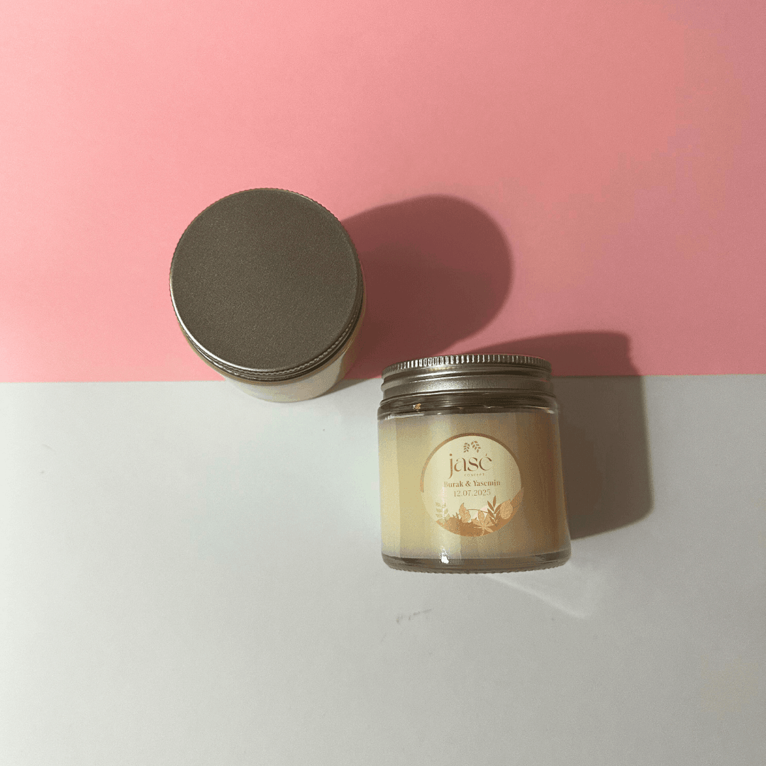 Kişiselleştirilebilir Gümüş Kapaklı Cam Mum-100 ML