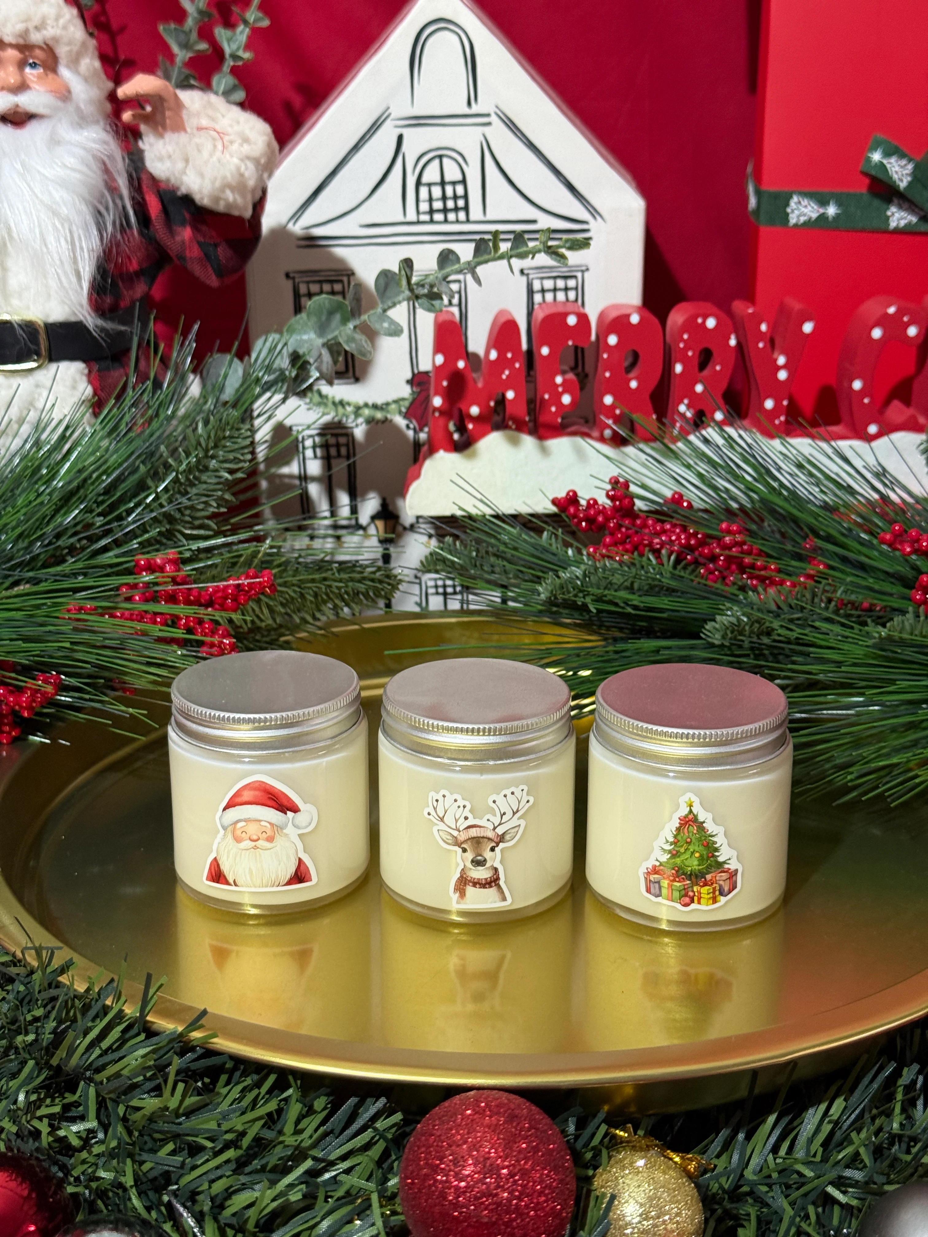 Ice Latte Mum, 3'lü Mini Mum ve Bardak Altlığı | Yılbaşı Kutusu 