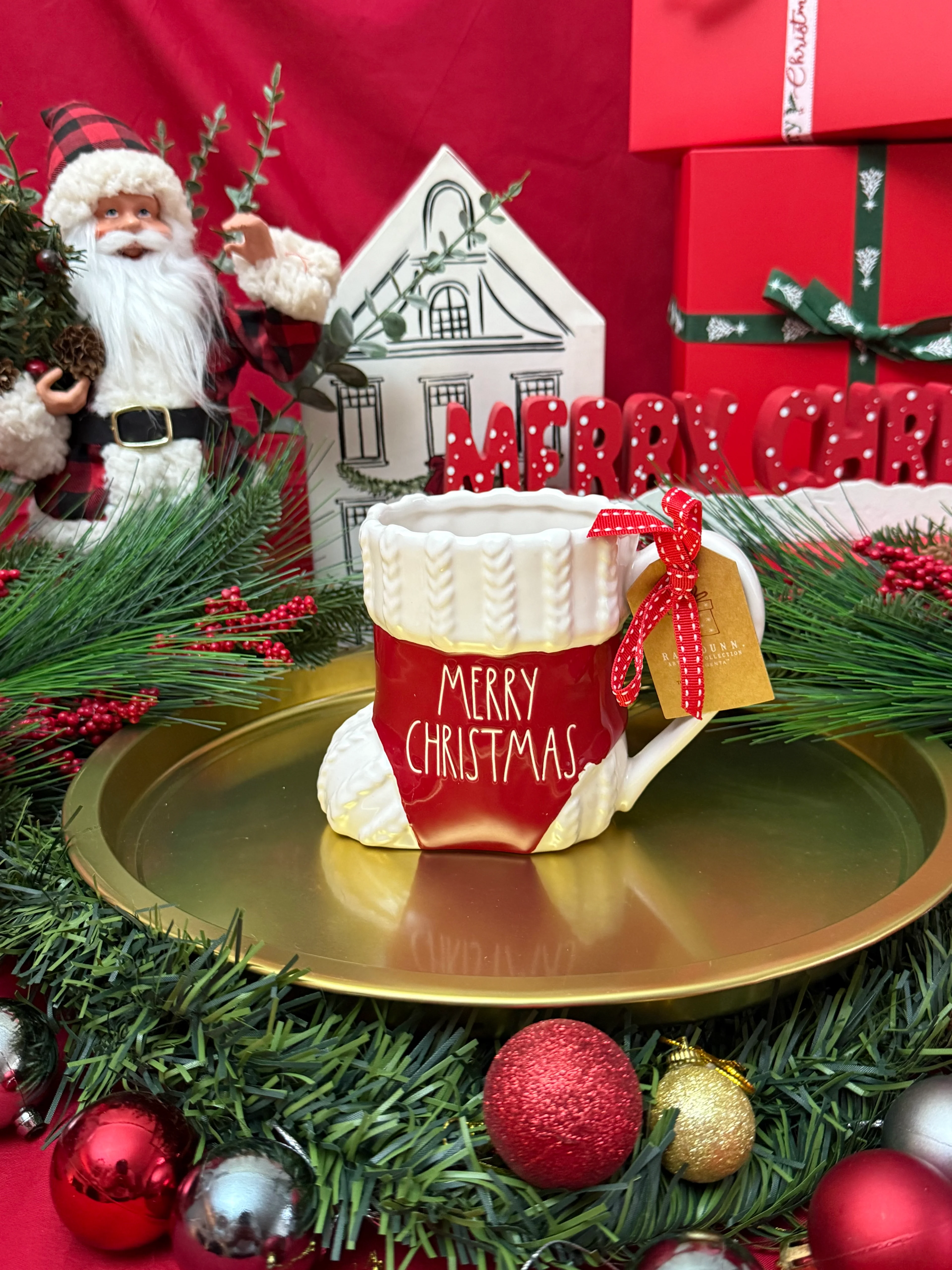 Orijinal Tasarım Yeni Yıl Çorap Seramik Kupa , Sınırlı Stok!