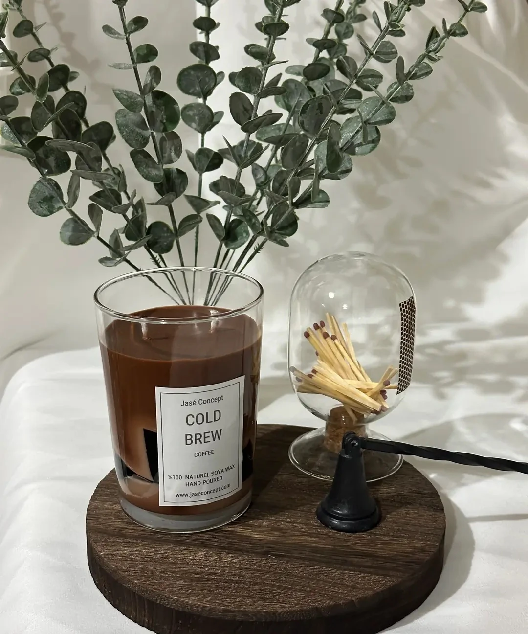 Cold Brew Mum | 2 Fitilli Büyük Boy Kahve Kokulu Tasarım Mum (370gr)