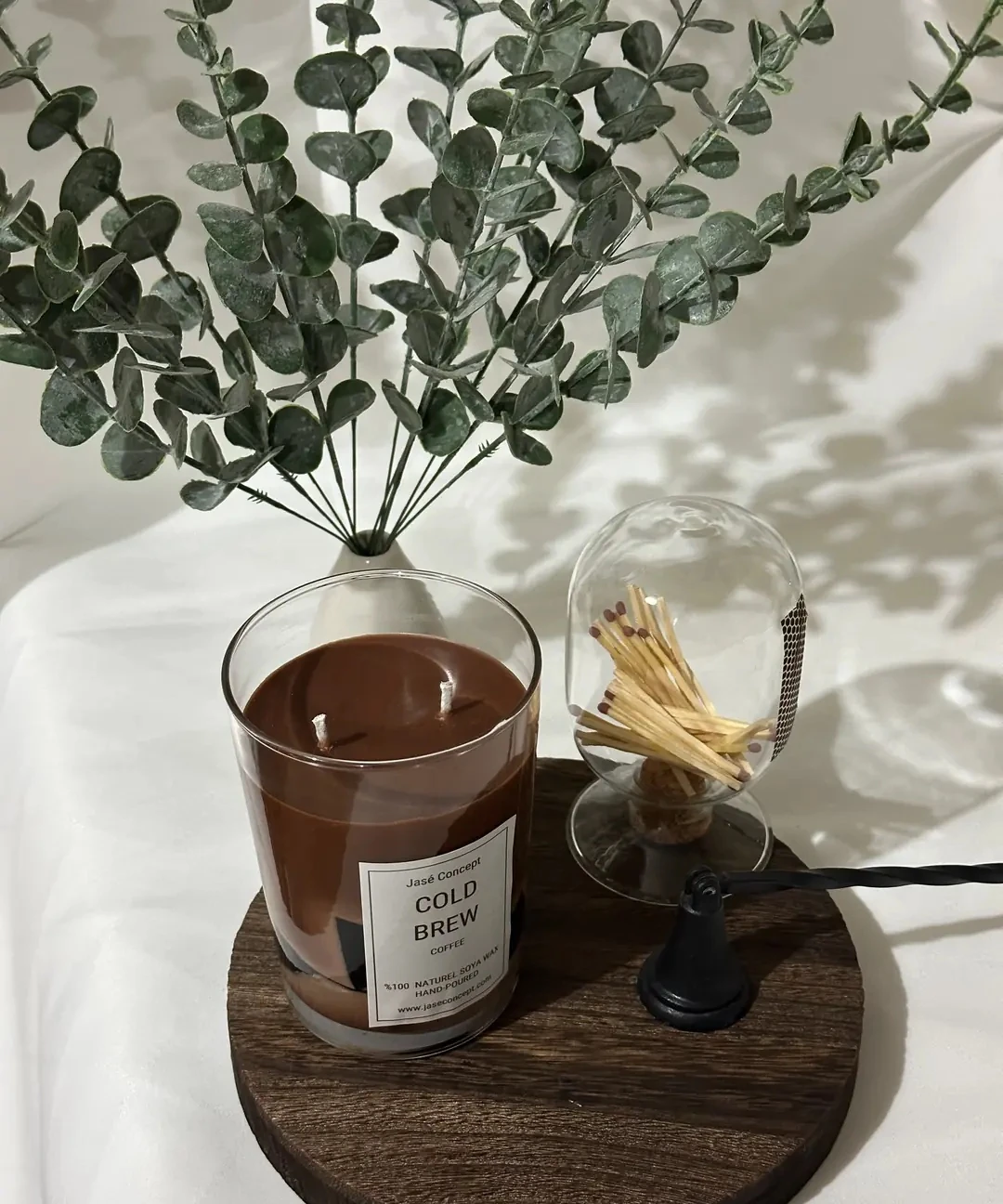 Cold Brew Mum | 2 Fitilli Büyük Boy Kahve Kokulu Tasarım Mum (370gr)