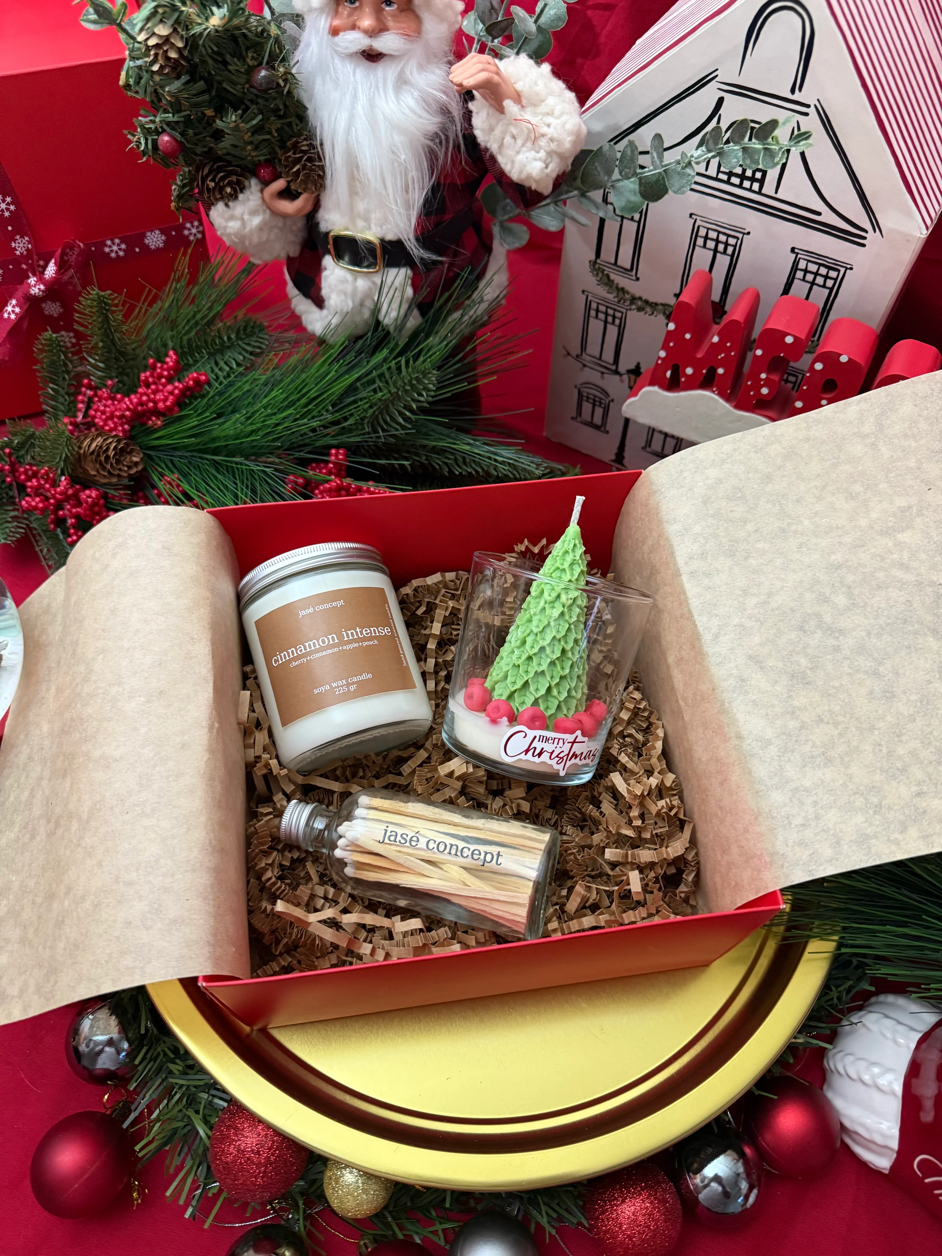 Kış Rüyası Hediye Seti | Yeni Yıl Tarçın ve Çam Ağacı Mum Kutusu