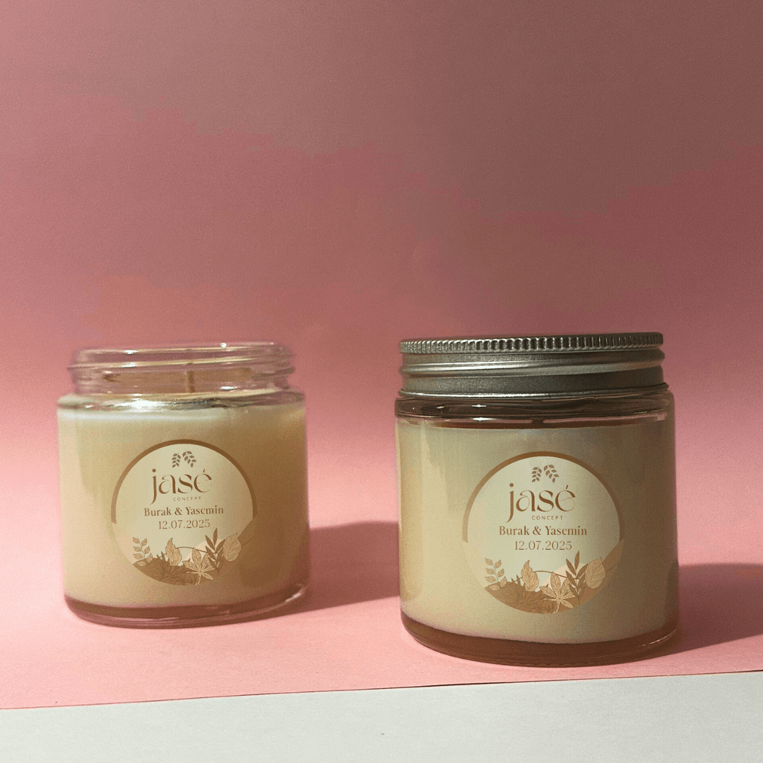 Kişiselleştirilebilir Gümüş Kapaklı Cam Mum-100 ML
