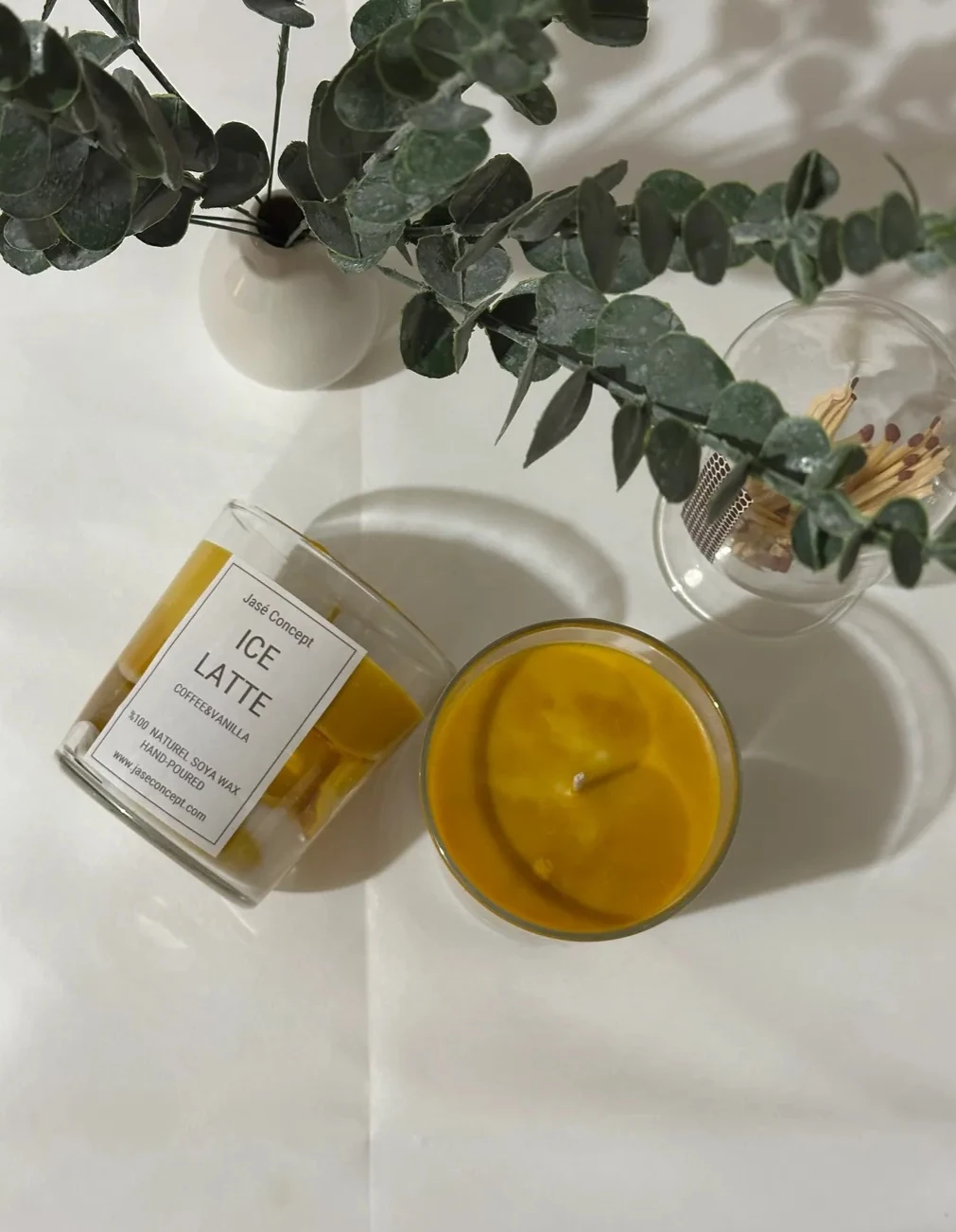 Ice Latte Küçük Boy Mum | Kahve & Vanilya Kokulu Tasarım Mum (270gr)