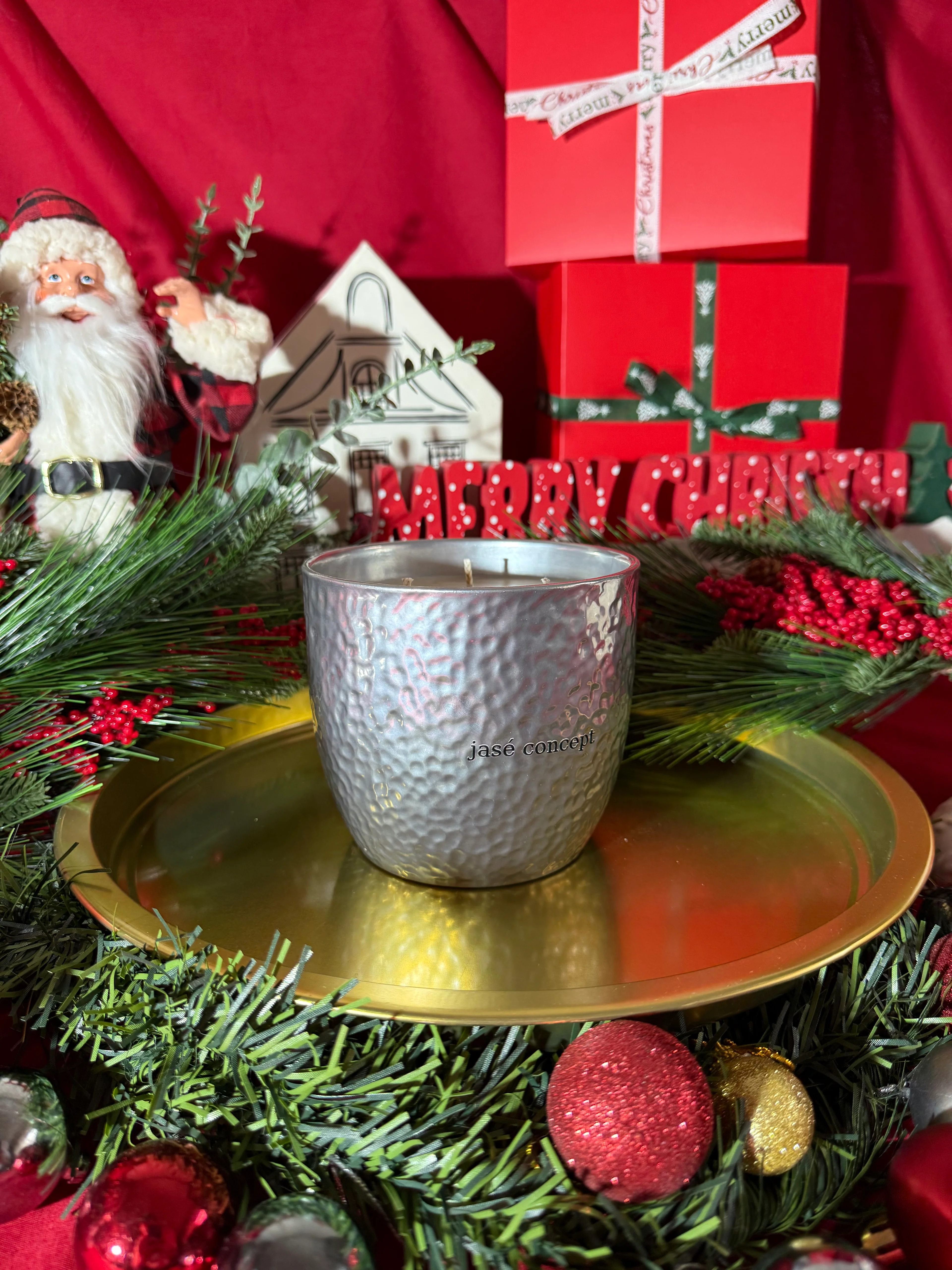 Lüks Maxi Boy Gümüş Kaplama Tarçın-Vanilya Soya Mumu (950 gr)