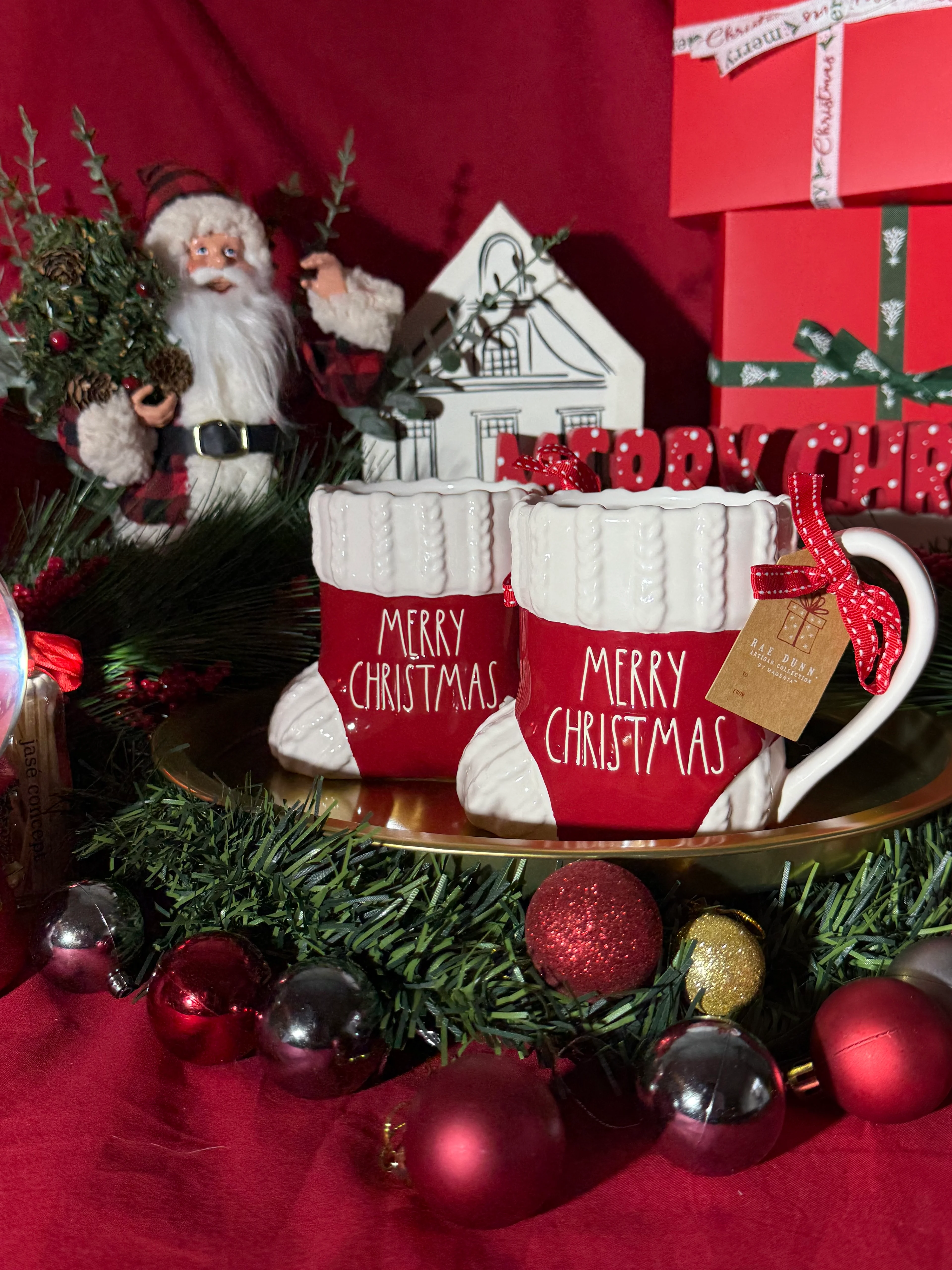 Orijinal Tasarım Yeni Yıl Çorap Seramik Kupa , Sınırlı Stok!