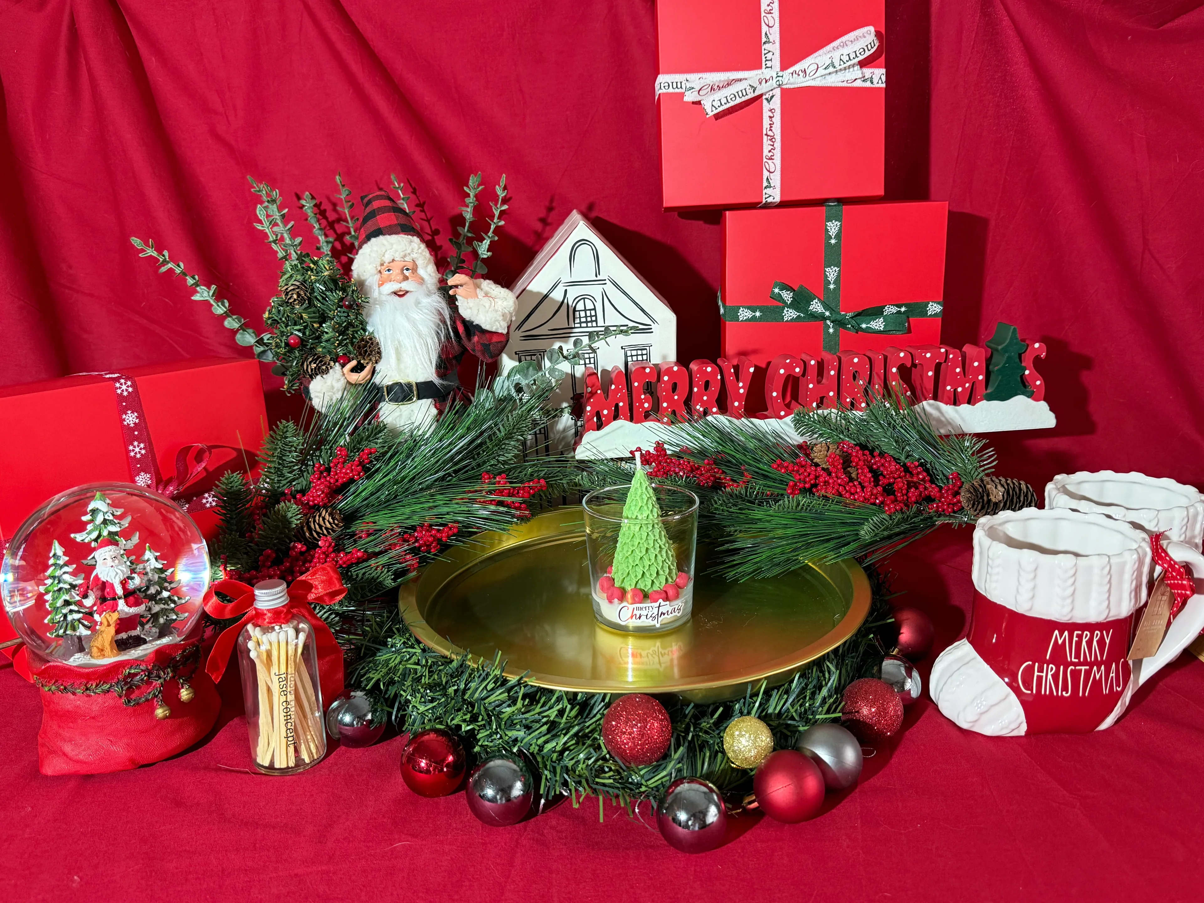 Yılbaşı Ağacı Bardak Mum