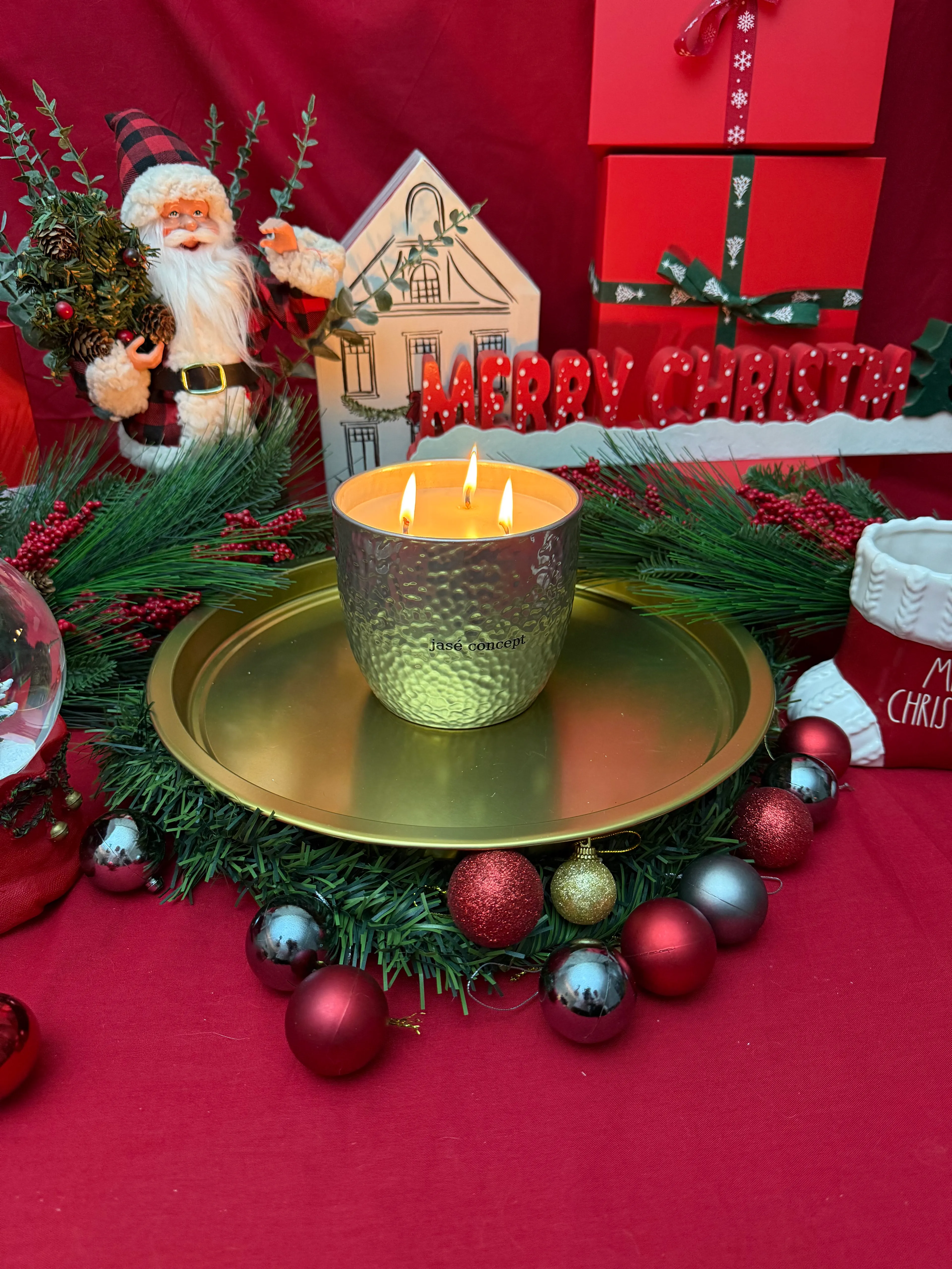 Lüks Maxi Boy Gümüş Tarçın-Vanilya Mum & Puro Kibrit Set (950 gr)