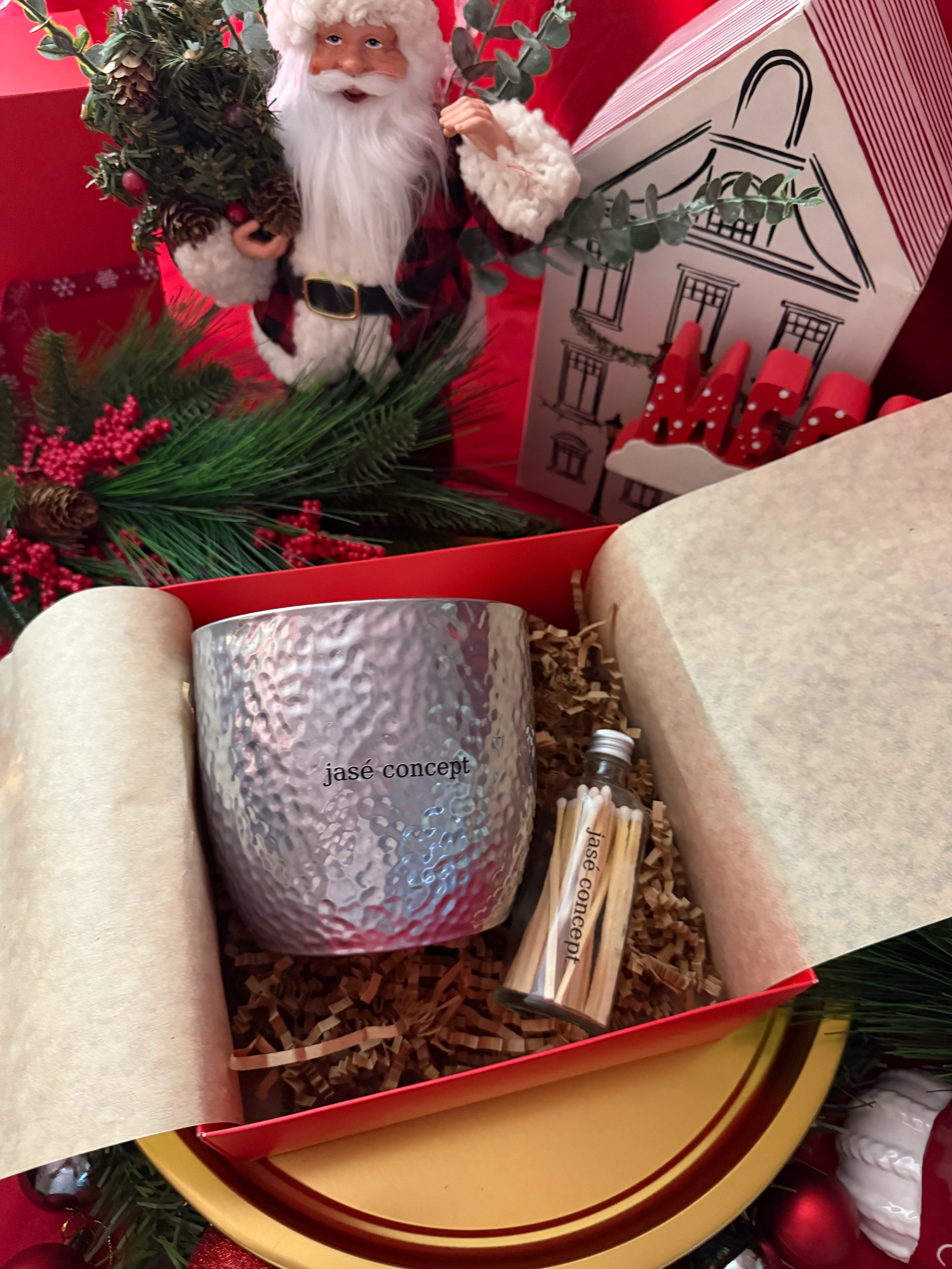 Lüks Maxi Boy Gümüş Tarçın-Vanilya Mum & Puro Kibrit Set (950 gr)