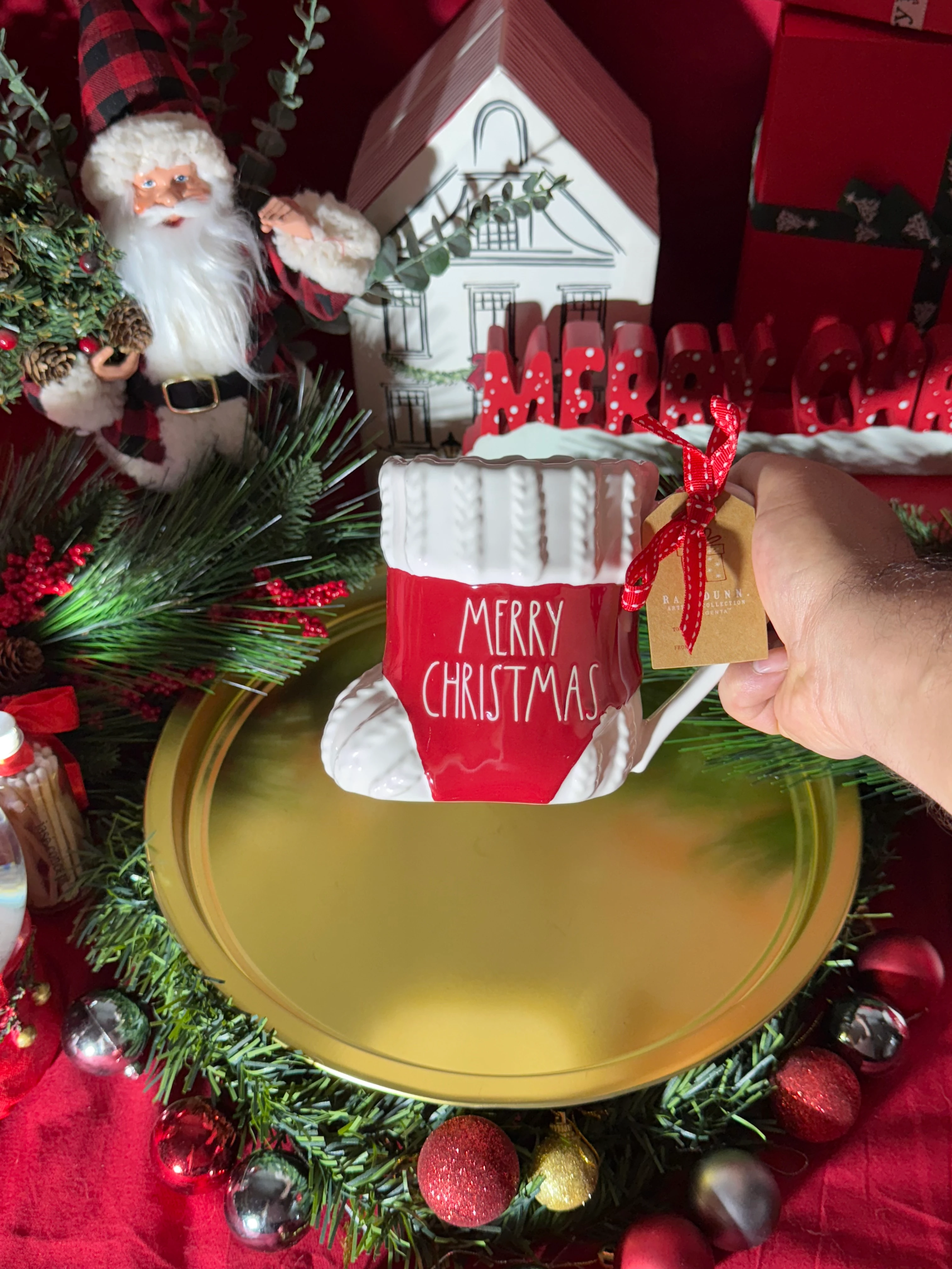 Orijinal Tasarım Yeni Yıl Çorap Seramik Kupa , Sınırlı Stok!