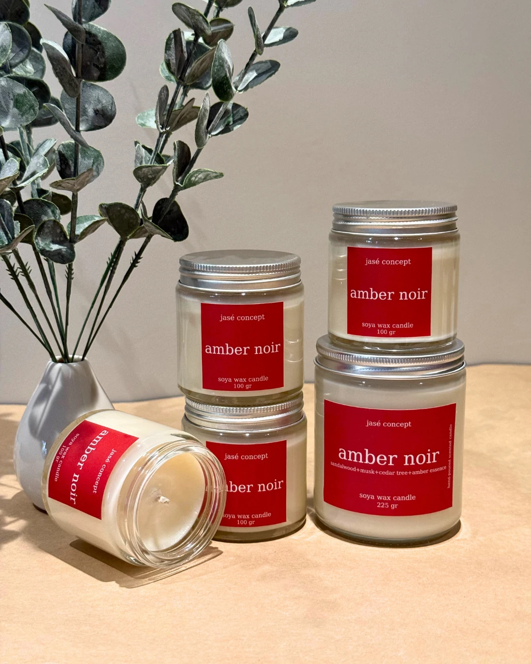 Amber Noir | 225gr Doğal Soya Kavanoz Mum