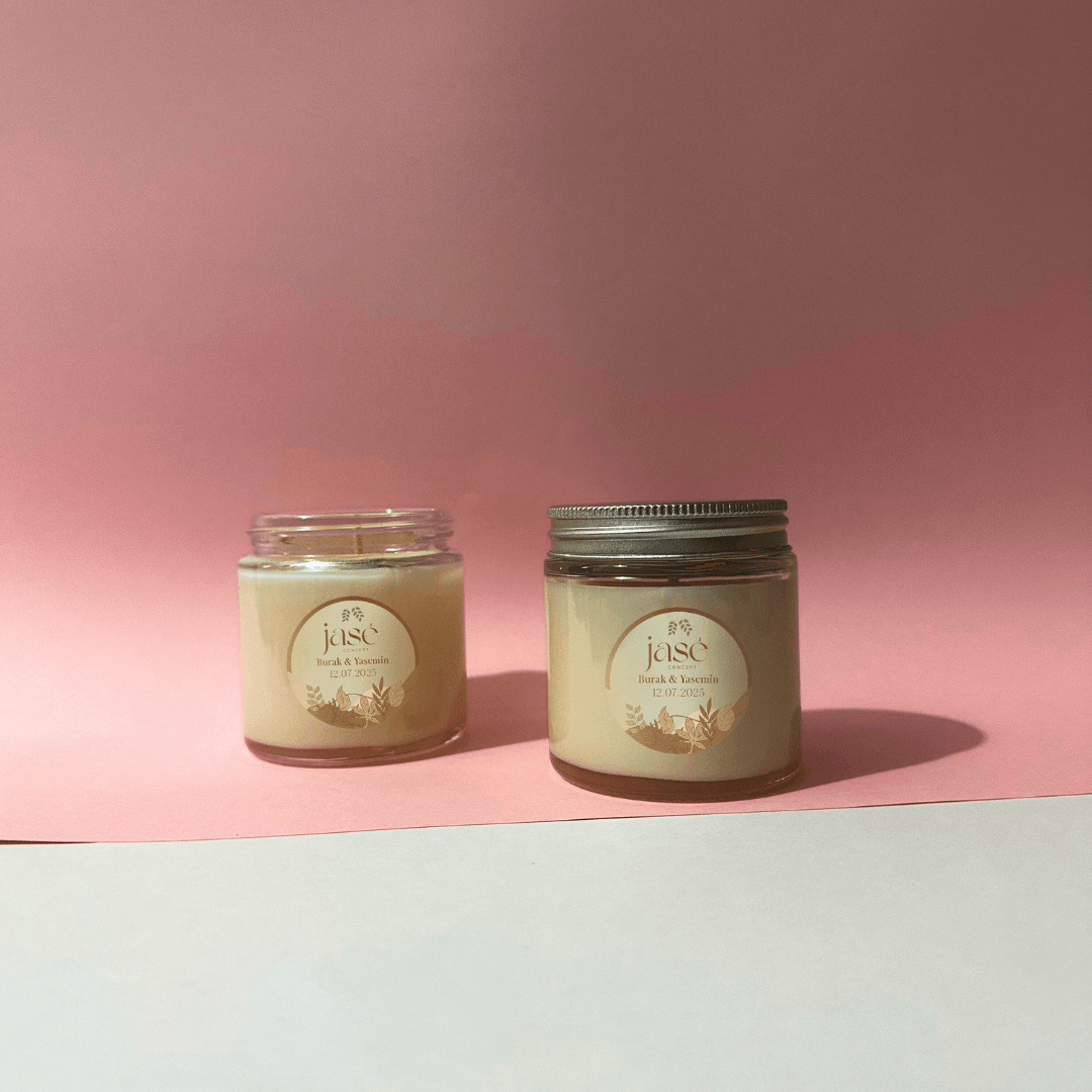 Kişiselleştirilebilir Gümüş Kapaklı Cam Mum-100 ML