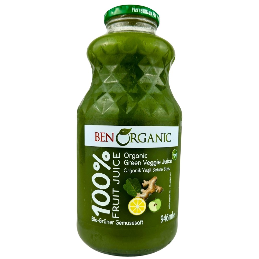 Organik Yeşil Karışık Sebze- Meyve Suyu (Elma-Limon -Ispanak-Zencefil) 946 ml