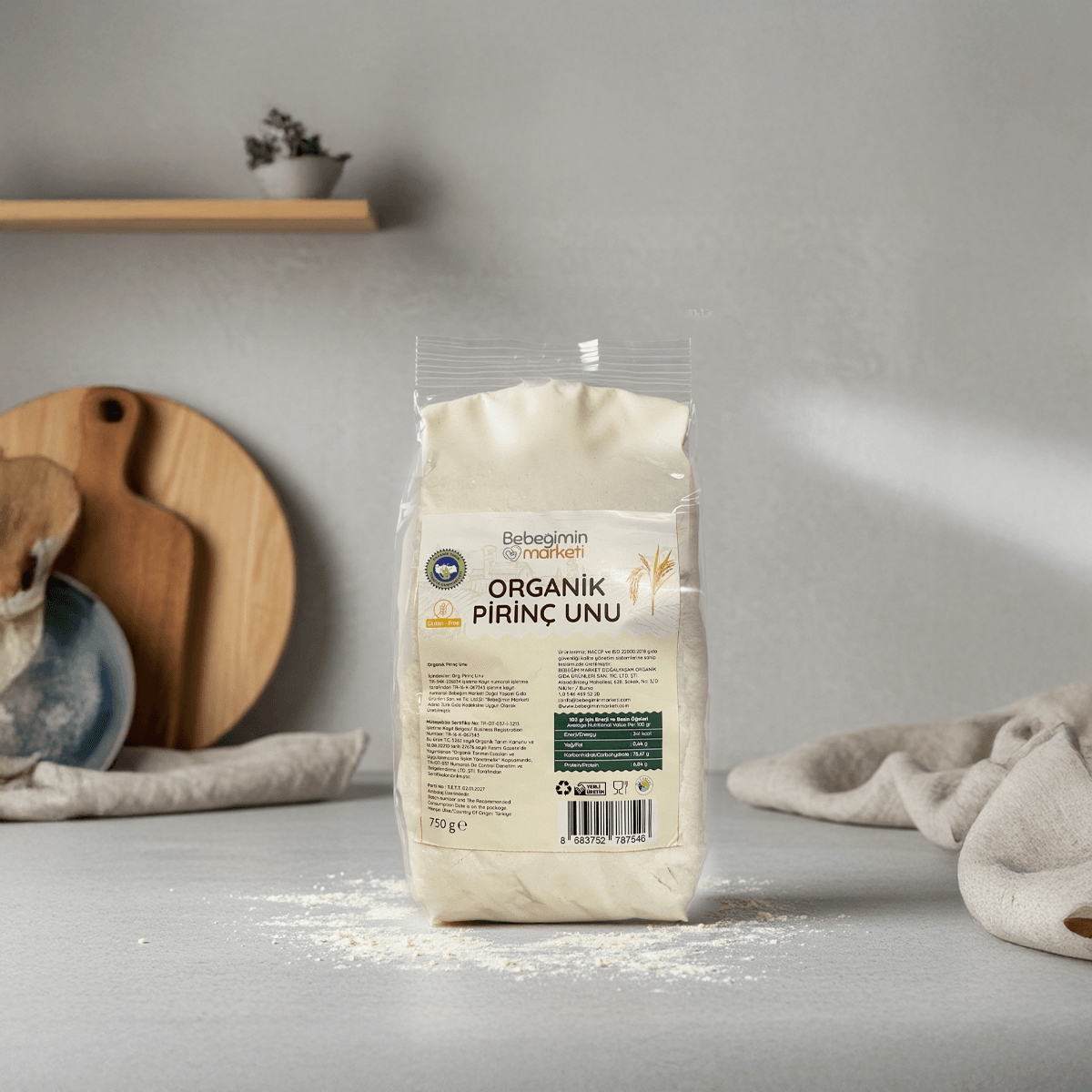 ORGANİK PİRİNÇ UNU  750 GR.