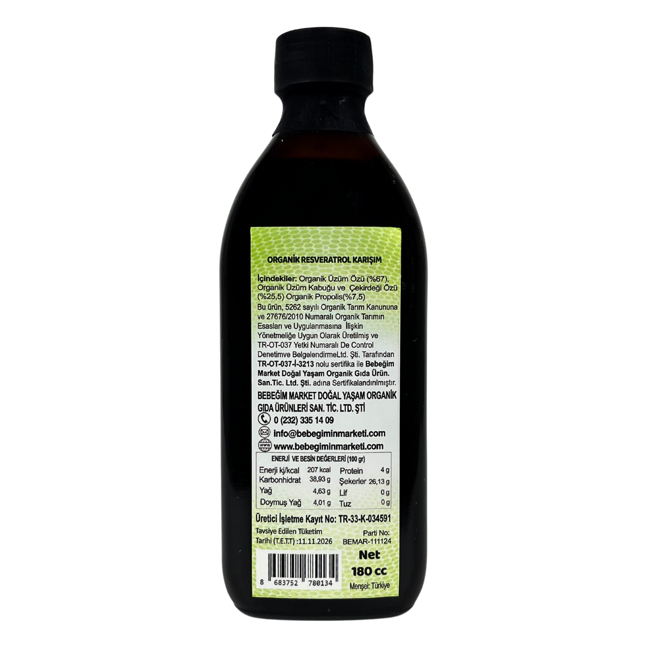 Organik Resveratrol Karışım 180 ml