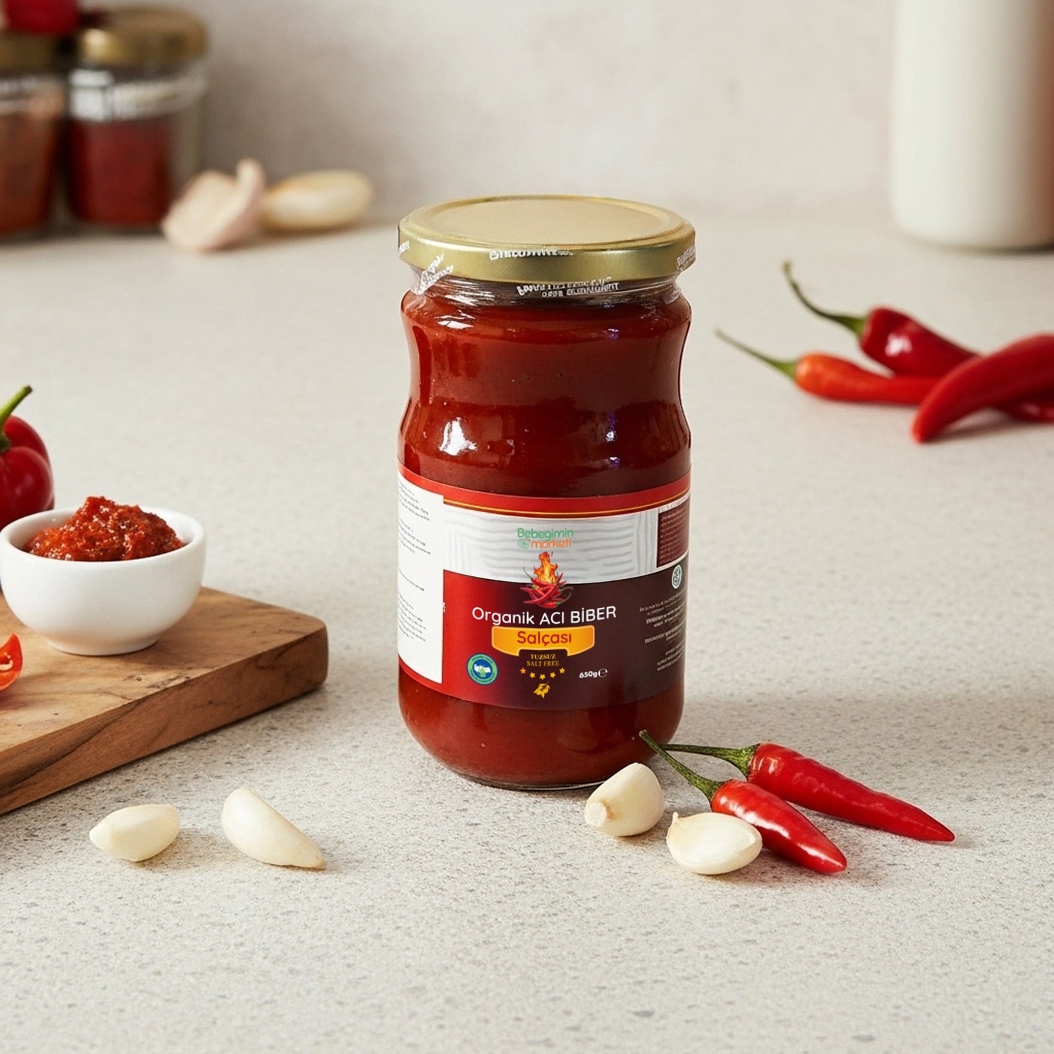 Organik Acı Biber Salçası 650 Gr.