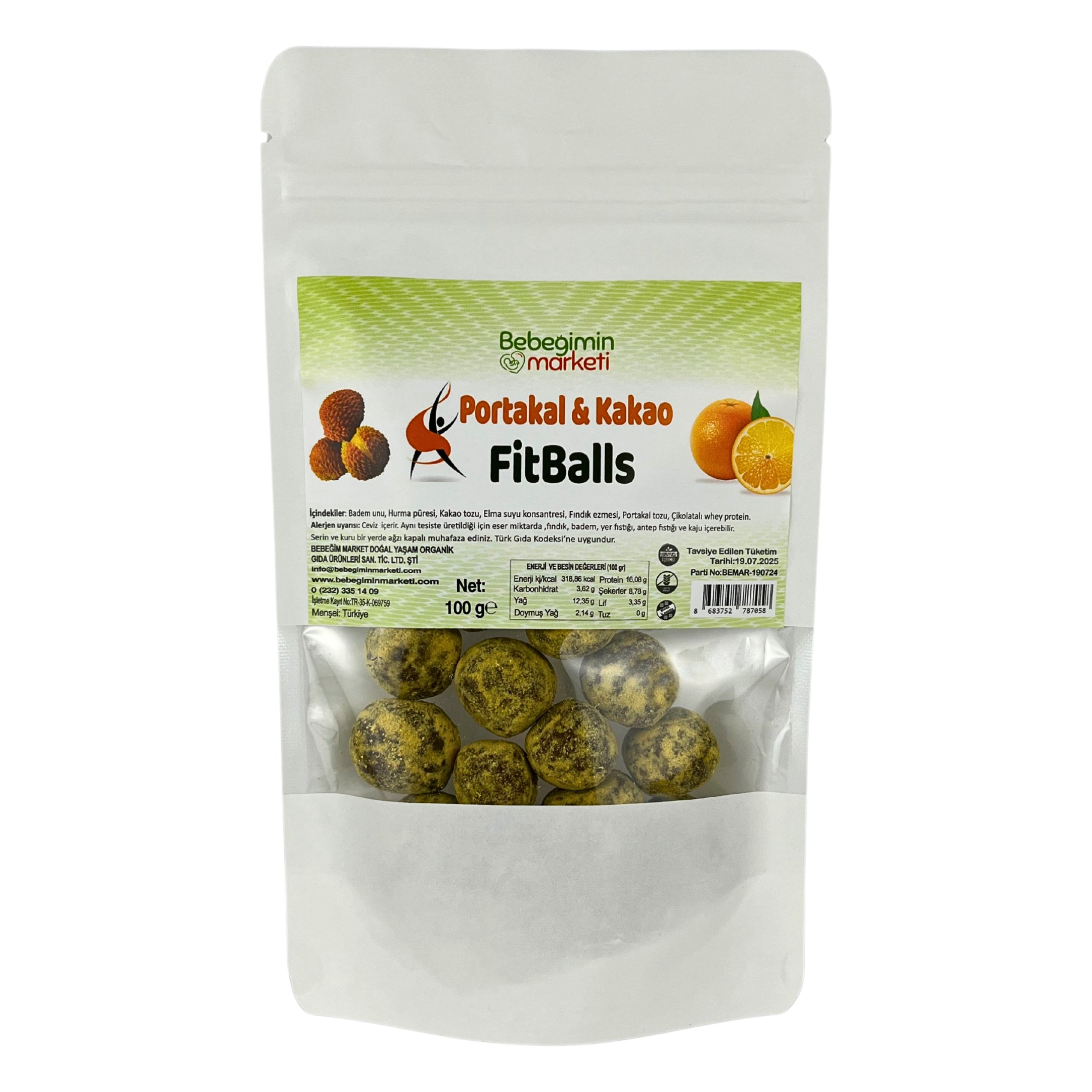 Portakallı Kakaolu Fitball 100 Gr