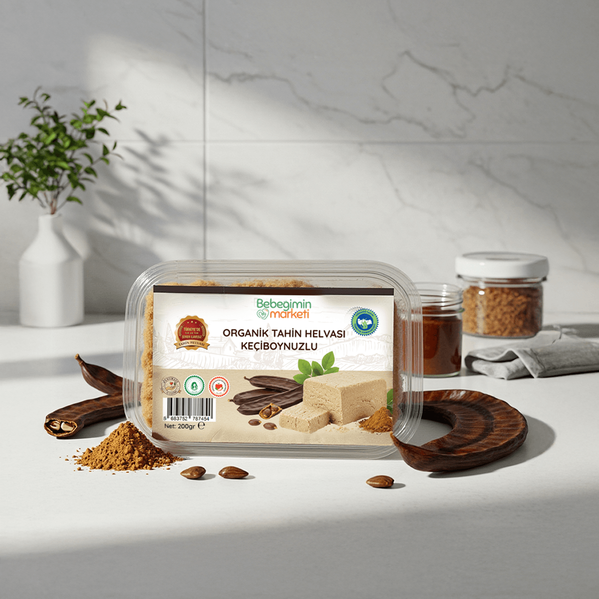 ORGANİK TAHİN HELVASI KEÇİBOYNUZLU 200 GR