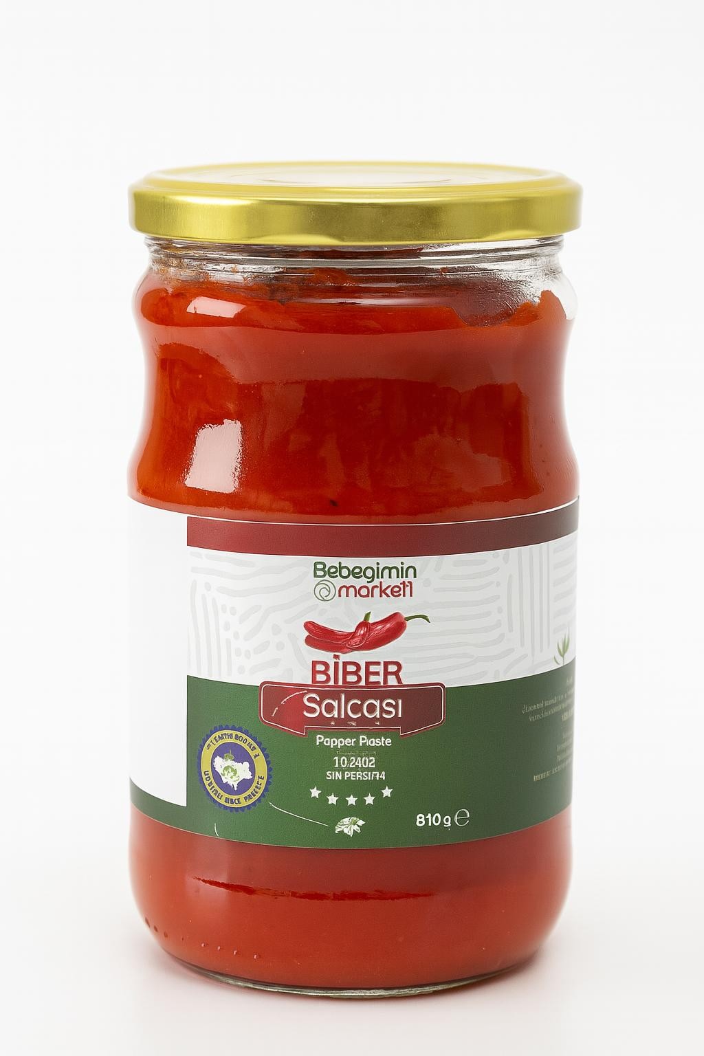 Organik Biber Salçası (TUZSUZ) 610 Gr.