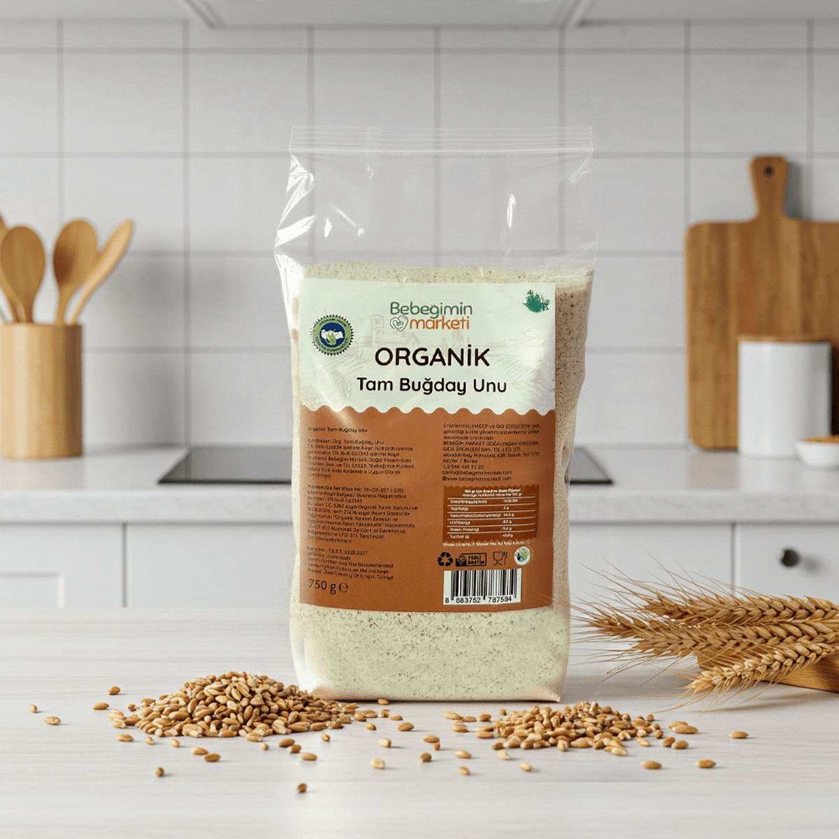 ORGANİK TAM BUĞDAY UNU 750 GR