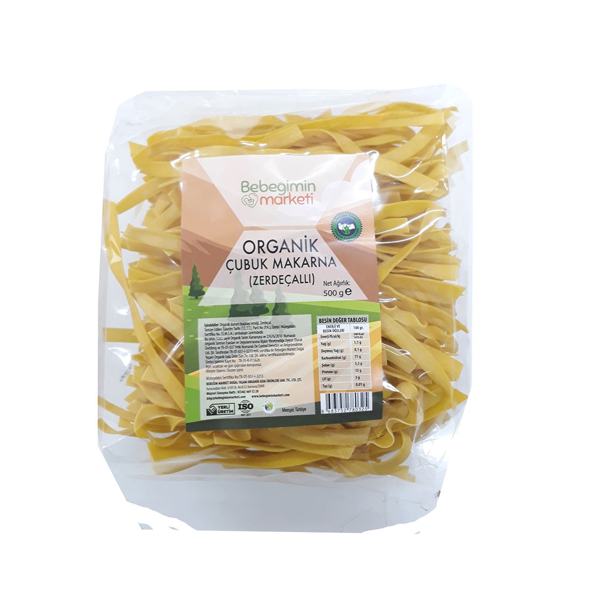 Organik Zerdeçallı Çubuk Makarna 400 Gr. +2 Yaş
