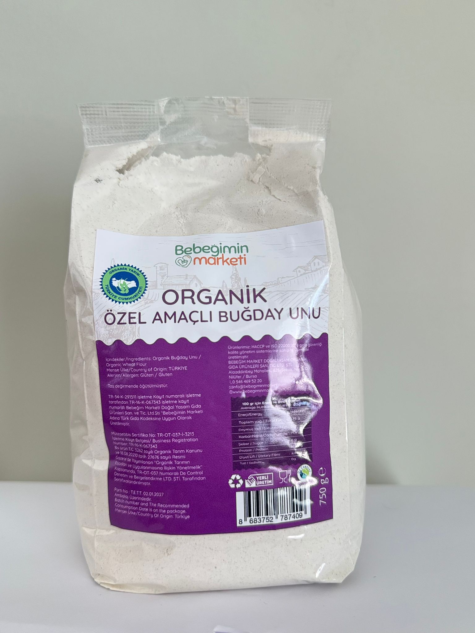 Organik  Buğday Unu 750 gr.