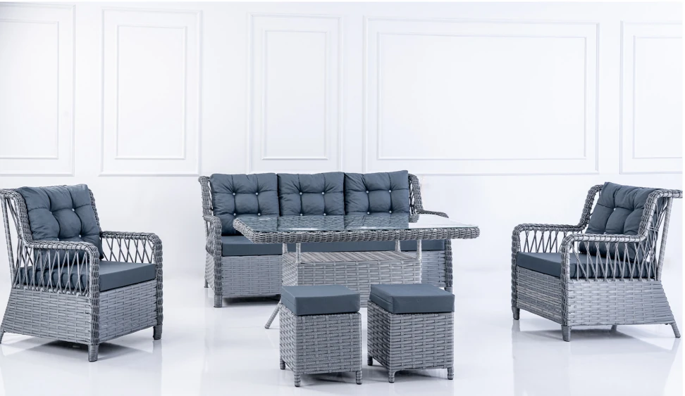 NERGİZ GRİ RATTAN OTURMA SETİ