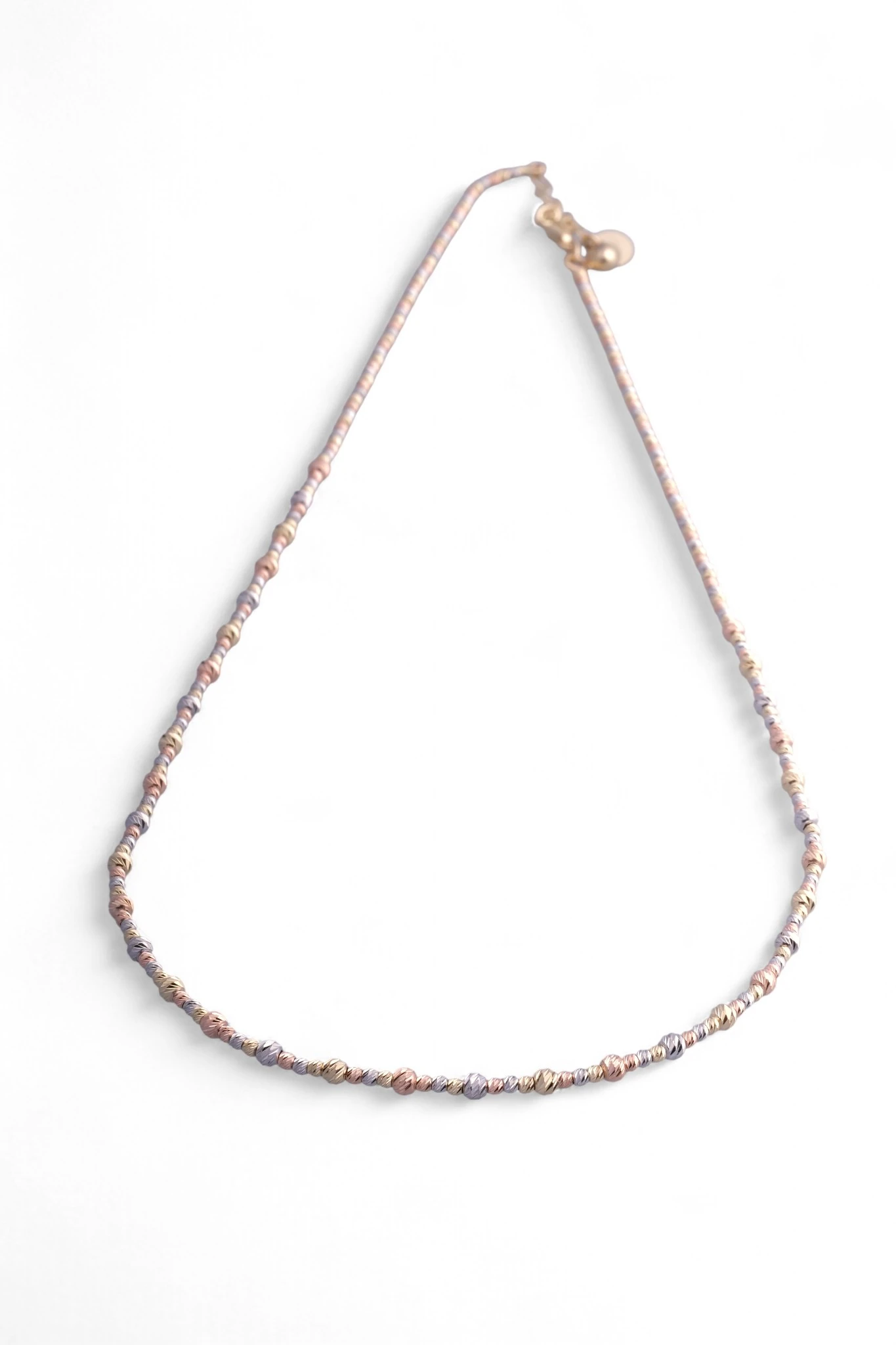 Üç Rengin Büyüsü: 14 Ayar Tricolor Dorika Toplu Altın Kolye 44CM 9,28 GR Ürün Kodu: GRD1746