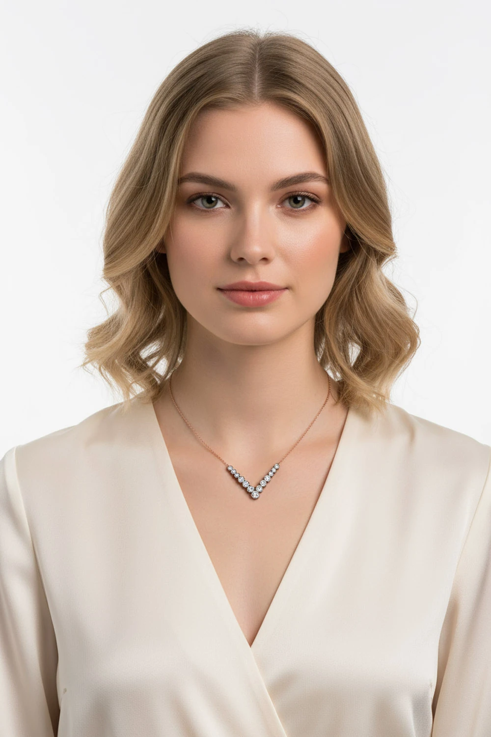 14 Ayar Altın Elmas Görünümlü V Kolye: Lüks Işıltıyı Zarafetle Buluşturan Modern Tasarım 1,80 GR Ürün Kodu: KLY5459