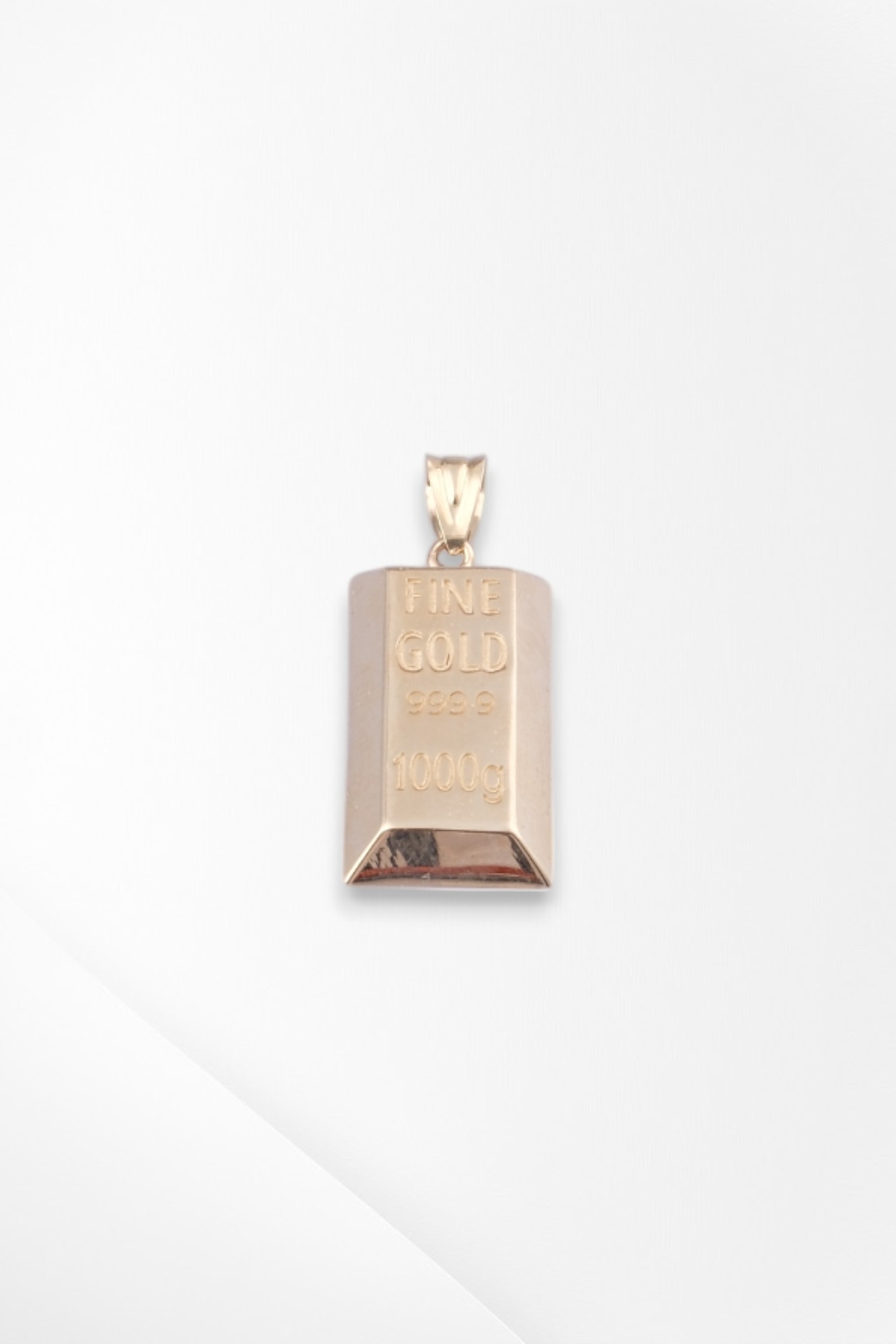 Külçe Altın Figürlü 'Fine Gold 999.9' Yazılı 14 Ayar Altın Kolye Ucu - Alimoğlu Kuyumculuk 1,89 GR Ürün Kodu: KLY5255
