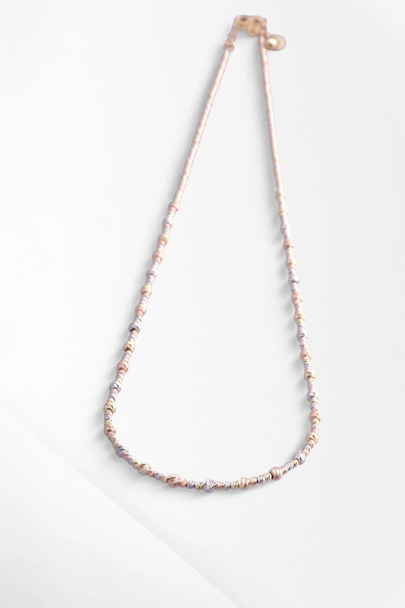 Üç Rengin Büyüsü: 14 Ayar Tricolor Dorika Toplu Altın Kolye 44CM 9,28 GR Ürün Kodu: GRD1746