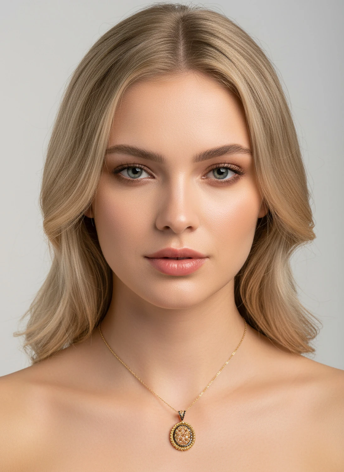 Gösterişli ve Otantik: 14 Ayar Altın Dorika Çerçeveli Taşlı Kolye Ucu 14x20MM 3,18 GR Ürün Kodu: KLY5489