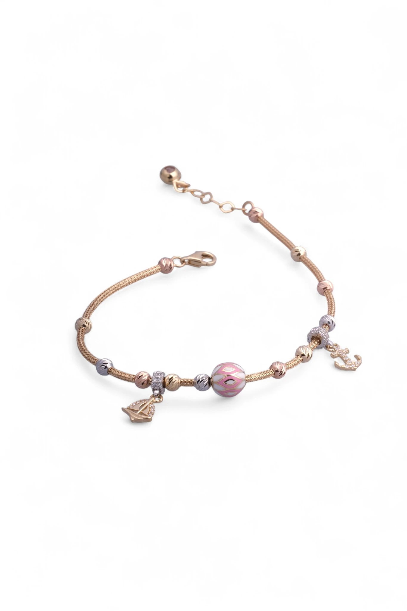 Denizlerin Rüyası: 14 Ayar Altın Deniz Temalı Pandora Stil Charm Bileklik 18-21 CM Ayarlı 6,46 GR Ürün Kodu: KNY6206