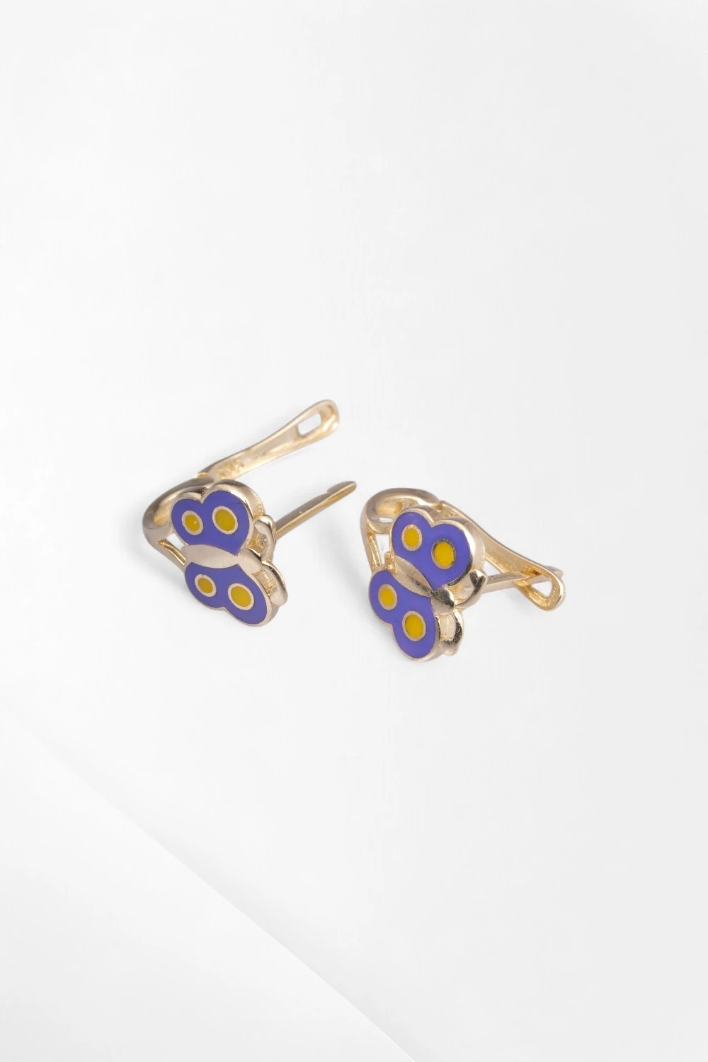 Hayallerin Kanat Çırpışı: 14 Ayar Altın Mor Kelebek Çocuk Küpesi 1,44 GR Ürün Kodu: KP07505