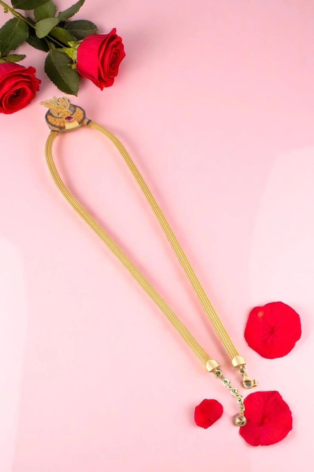 Püsküllü Hilal Motifli Renkli Taşlı 14 Ayar Altın Kolye - Alimoğlu Kuyumculuk 19,92 GR Ürün Kodu: GRD1356