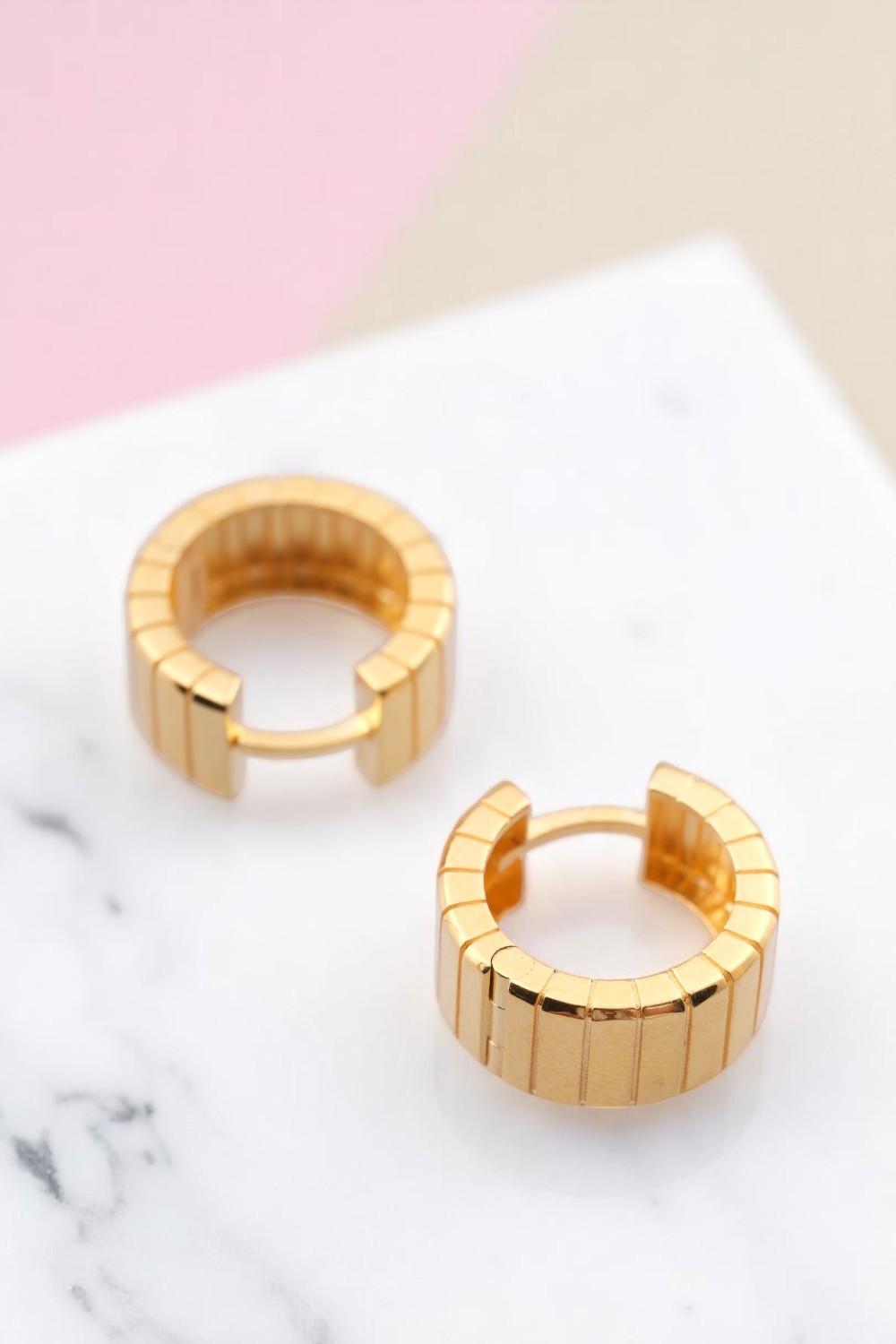Geometrik Segmentli Modern Tasarım 22 Ayar Altın Halka Küpe - Alimoğlu Kuyumculuk 7,58 GR Ürün Kodu: KP07394